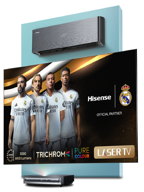 Aire Acondicionado y Laser TV - Hisense | Real Madrid