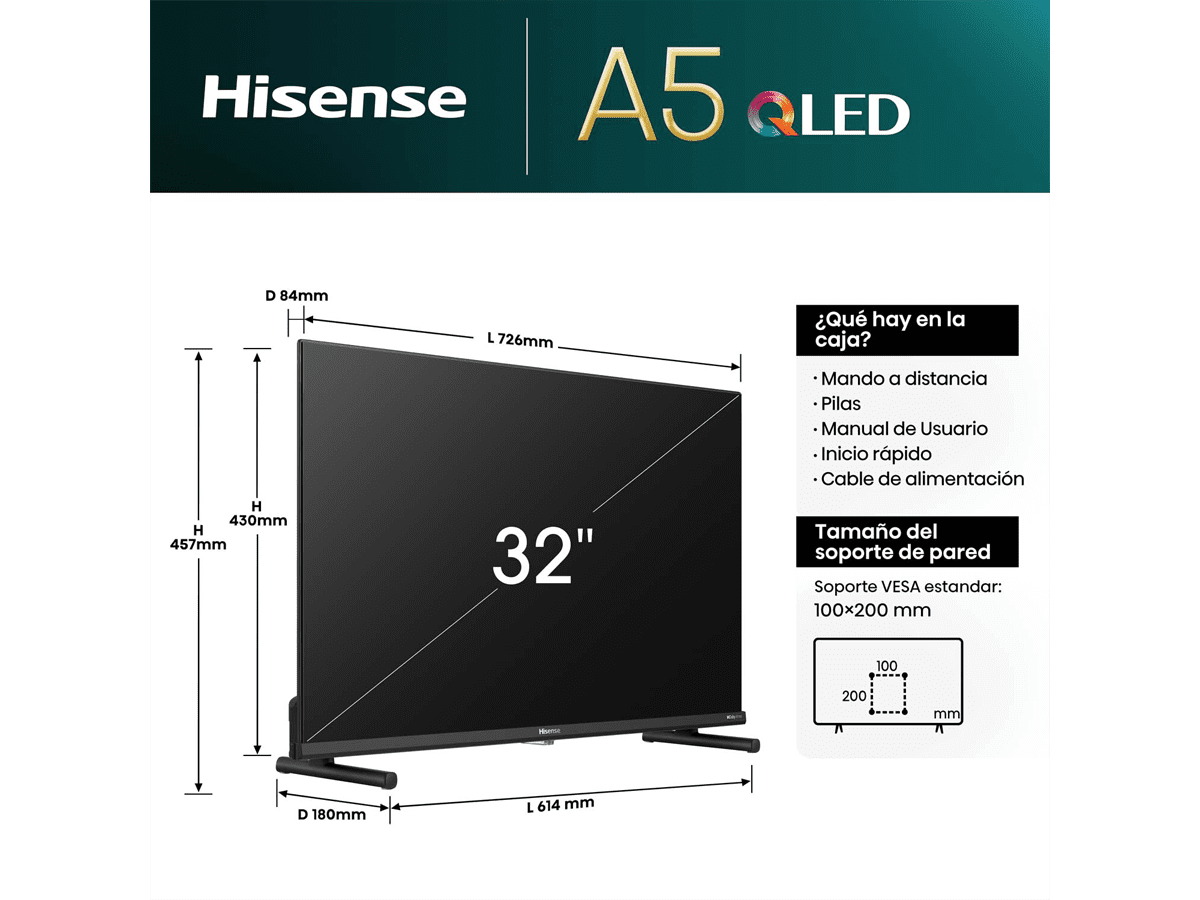 Hisense - QLED TV 32A5NQ Quantum Dot Colour