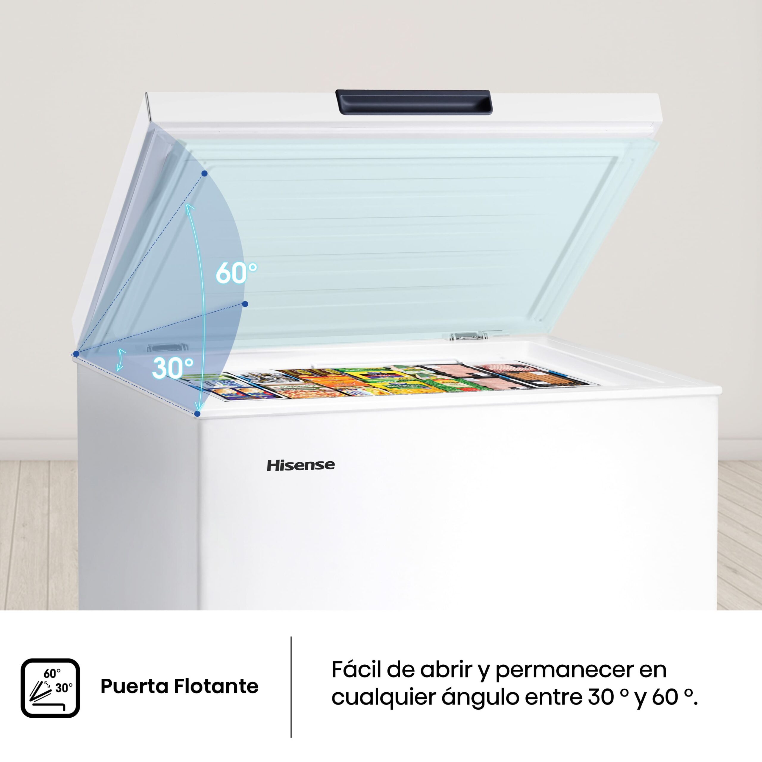 Hisense - FT125D4AWE – Arcón Congelador, Clase E, 95L, Blanco