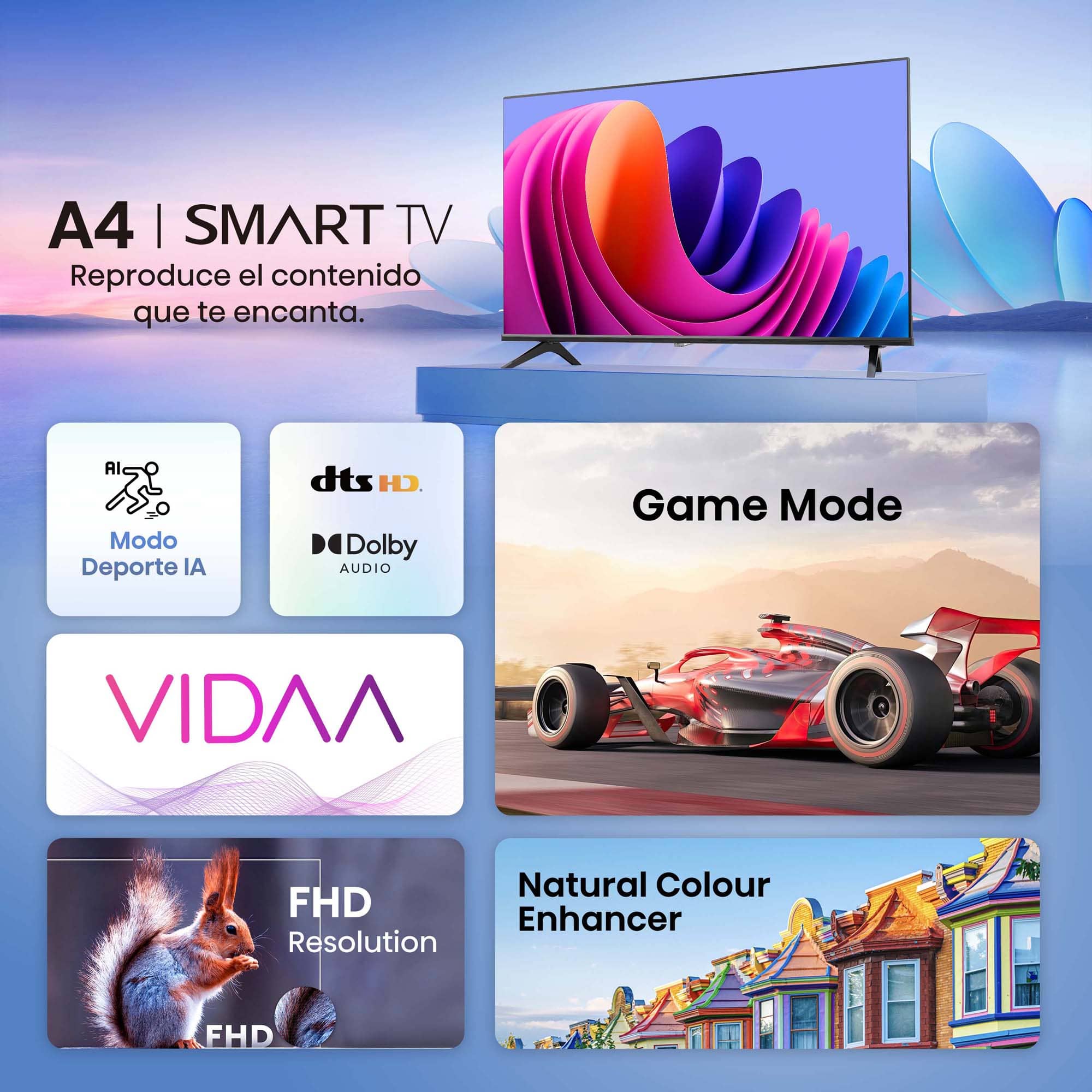 Hisense - Serie A4N Smart TV HD 32A4N 32 pulgadas, TV con Modo Juego