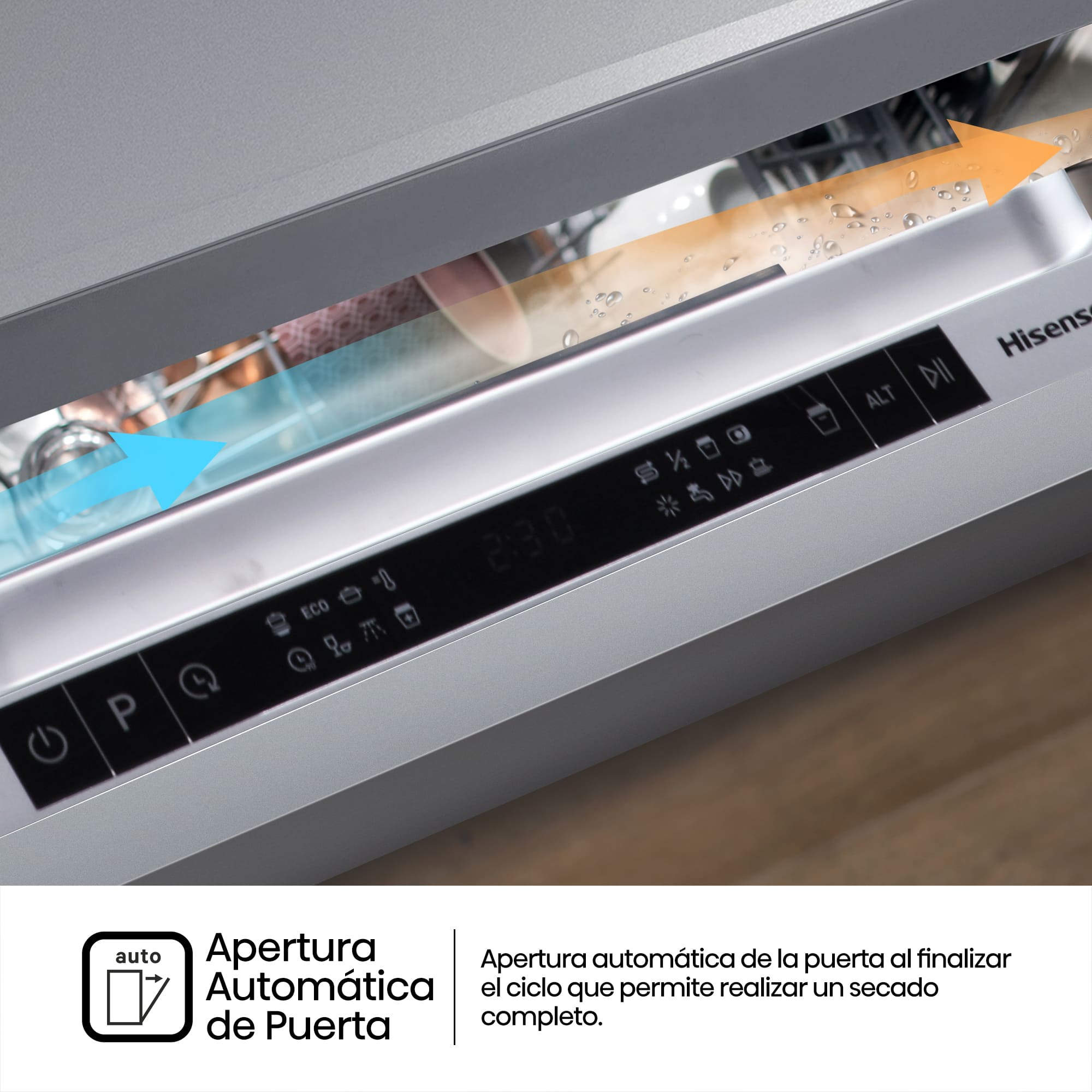 Hisense - HV543D10 – Lavavajillas 45cm, Encastre, Clase D, 11, Integrable