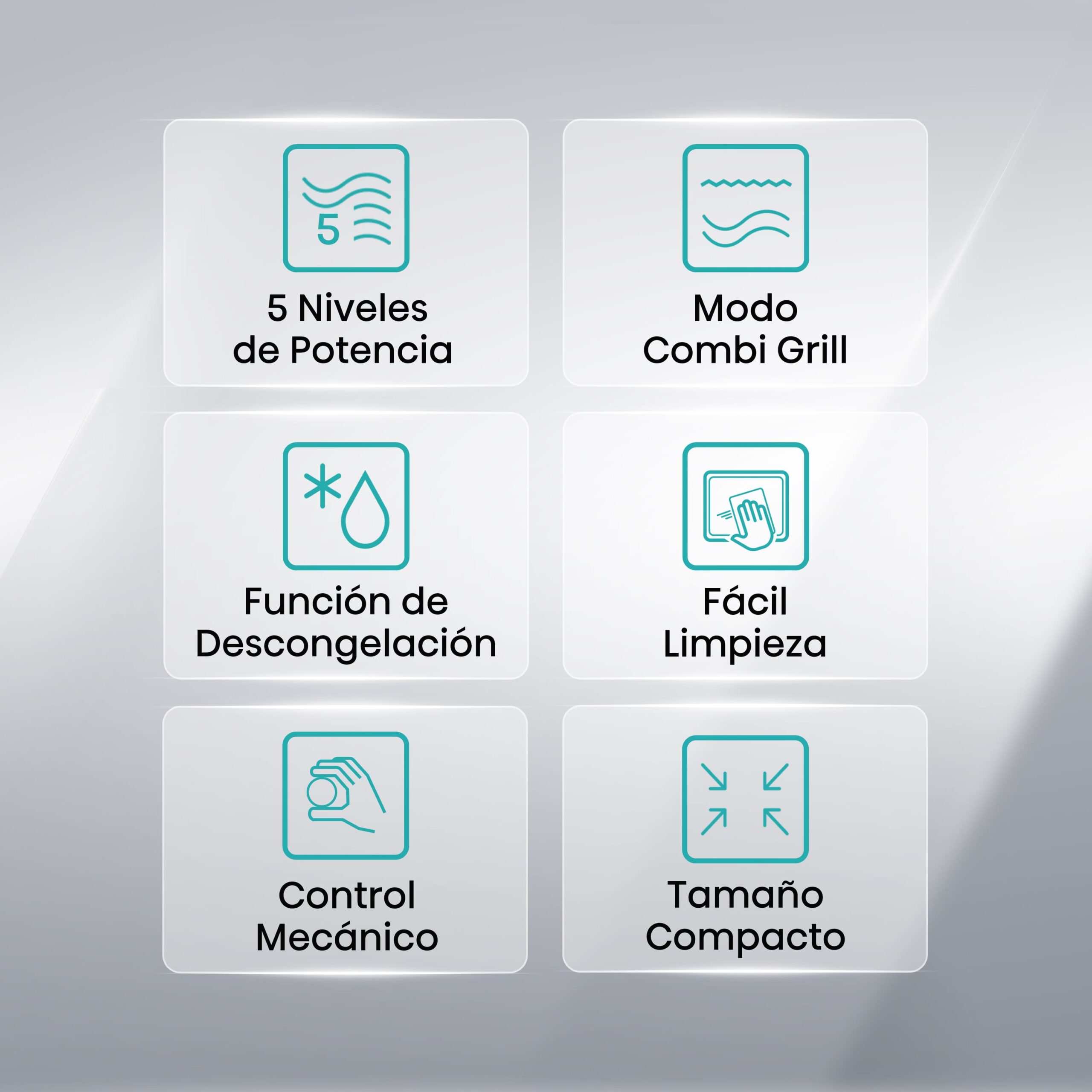 Hisense - H20MOWP1HG – Microondas Con Grill, 20L, Blanco