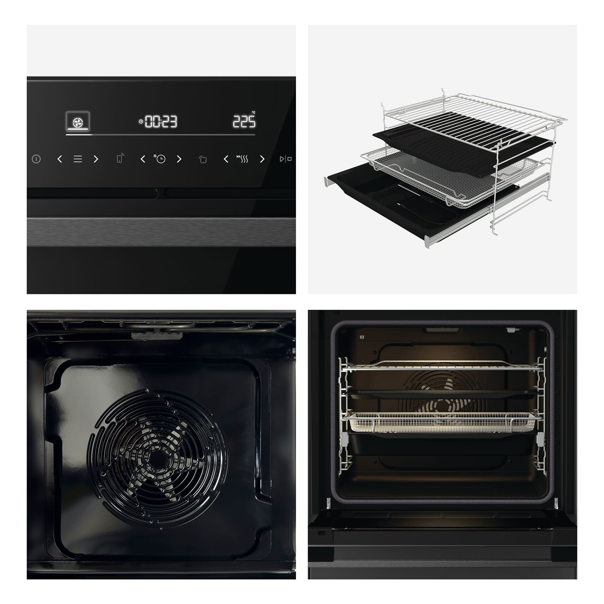 Hisense - BSA66346ADBGWIFI – Horno Hidrolítico, Cocción Vapor Con Depósito, Clase A+, 77L, Cristal Negro