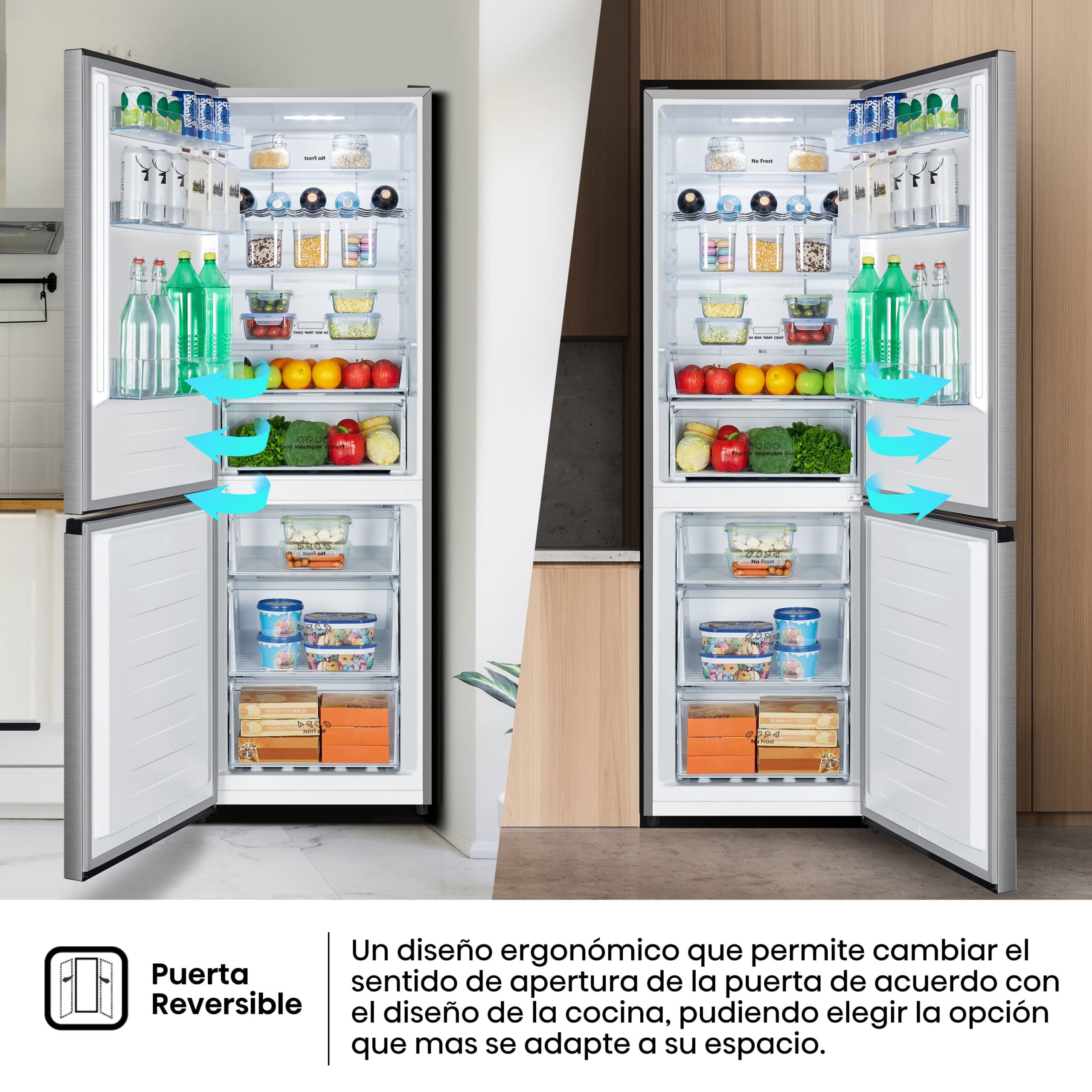 Hisense - RB390N4CCD – Frigorífico Combi 2 Puertas, Clase D , 304L, Inox