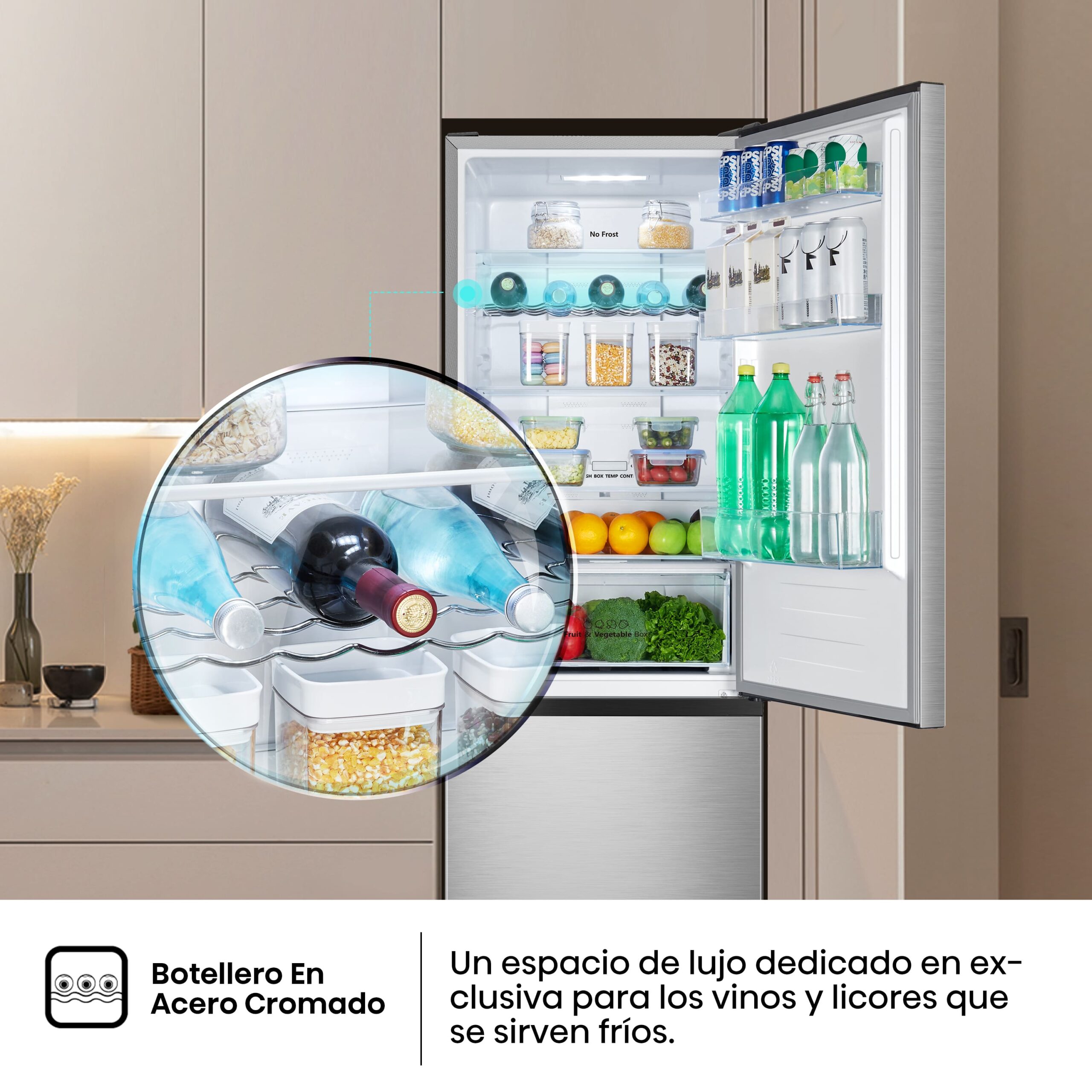 Hisense - RB390N4CCD – Frigorífico Combi 2 Puertas, Clase D , 304L, Inox