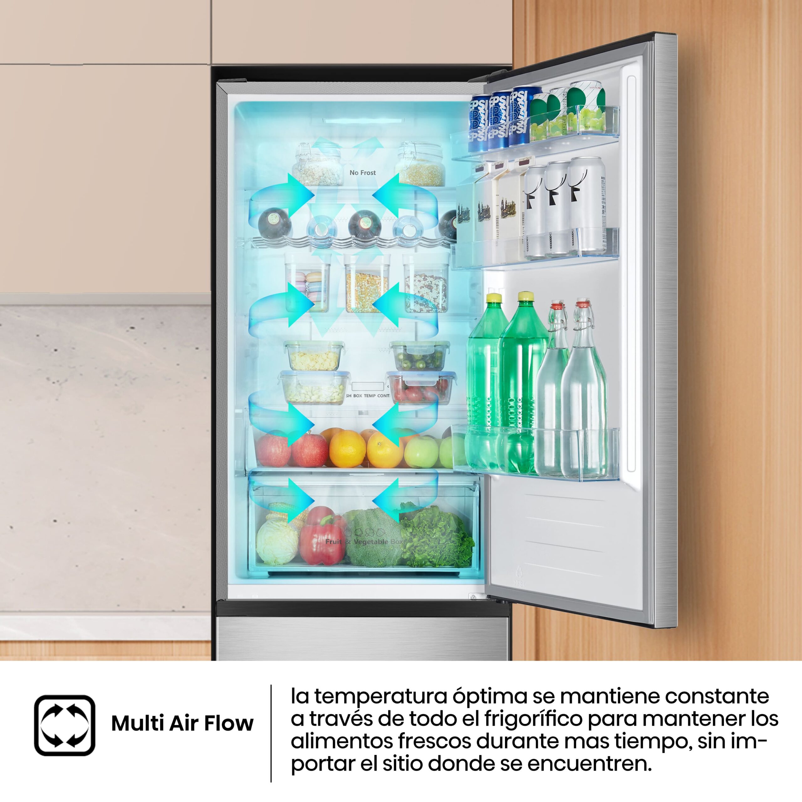 Hisense - RB390N4CCD – Frigorífico Combi 2 Puertas, Clase D , 304L, Inox