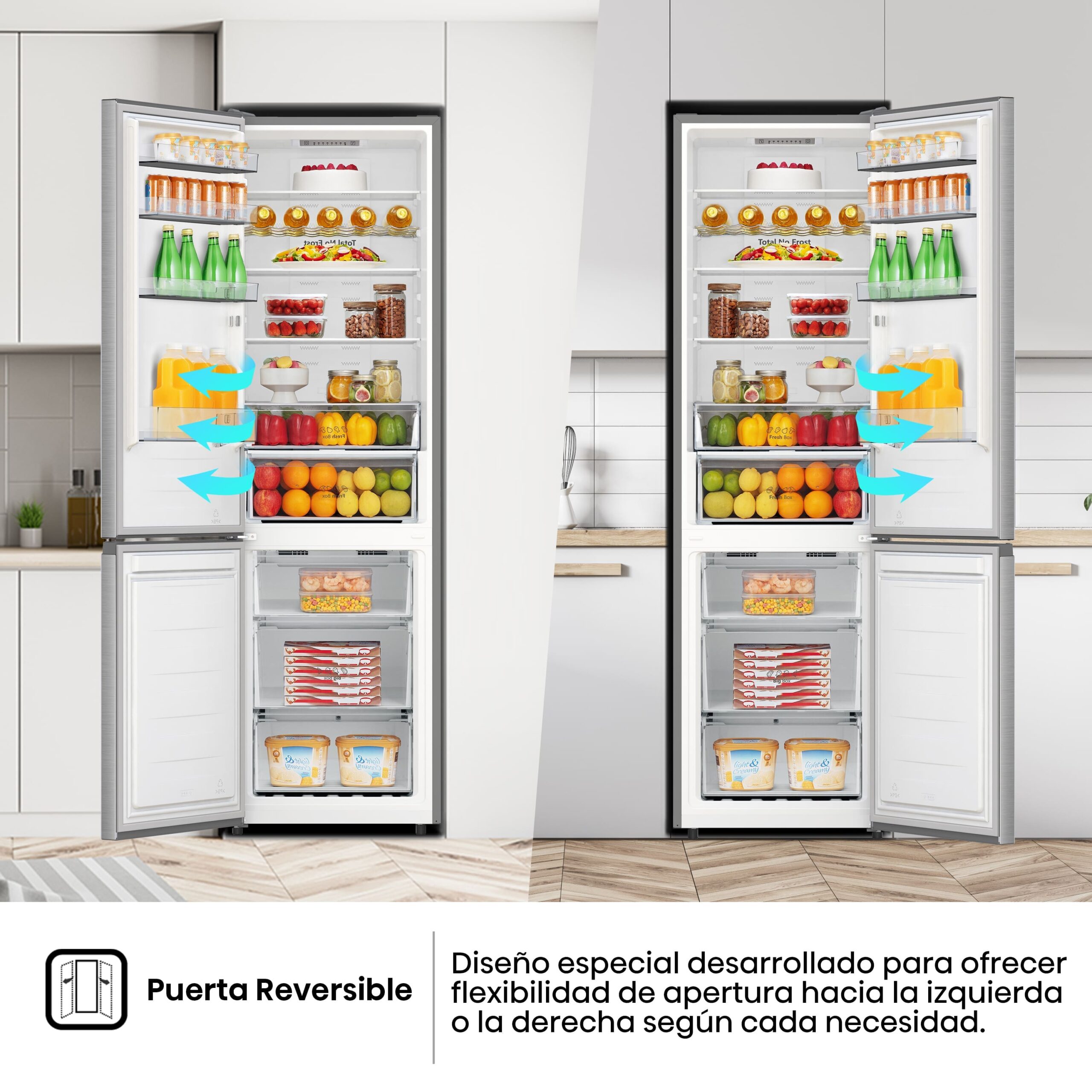 Hisense - RB440N4ACA – Frigorífico Combi 2 Puertas, Clase A , 336L, Inox