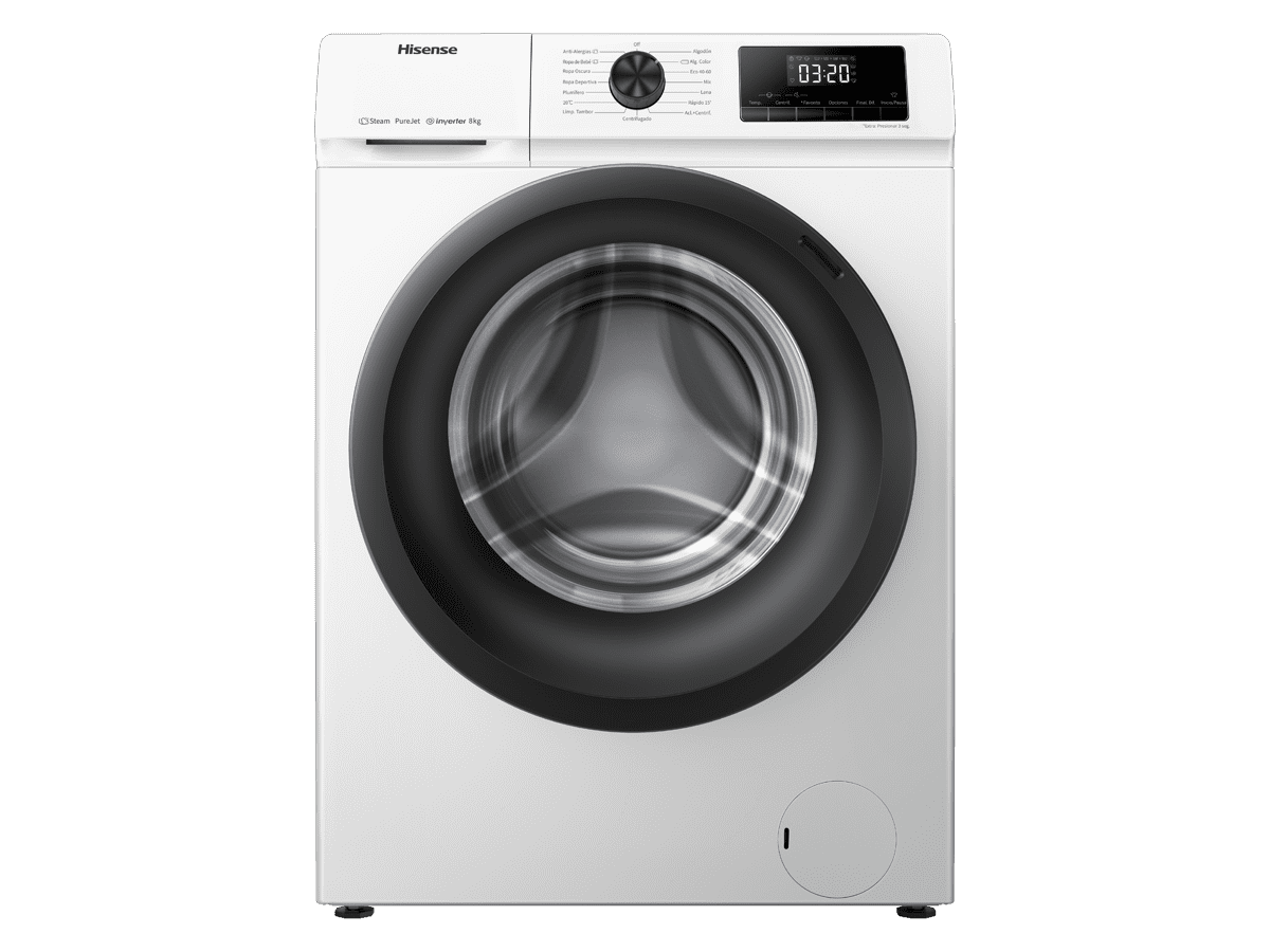 Hisense - WFQE8014EVJM – Lavadora, Clase A, 8 Kg, Blanco, , 