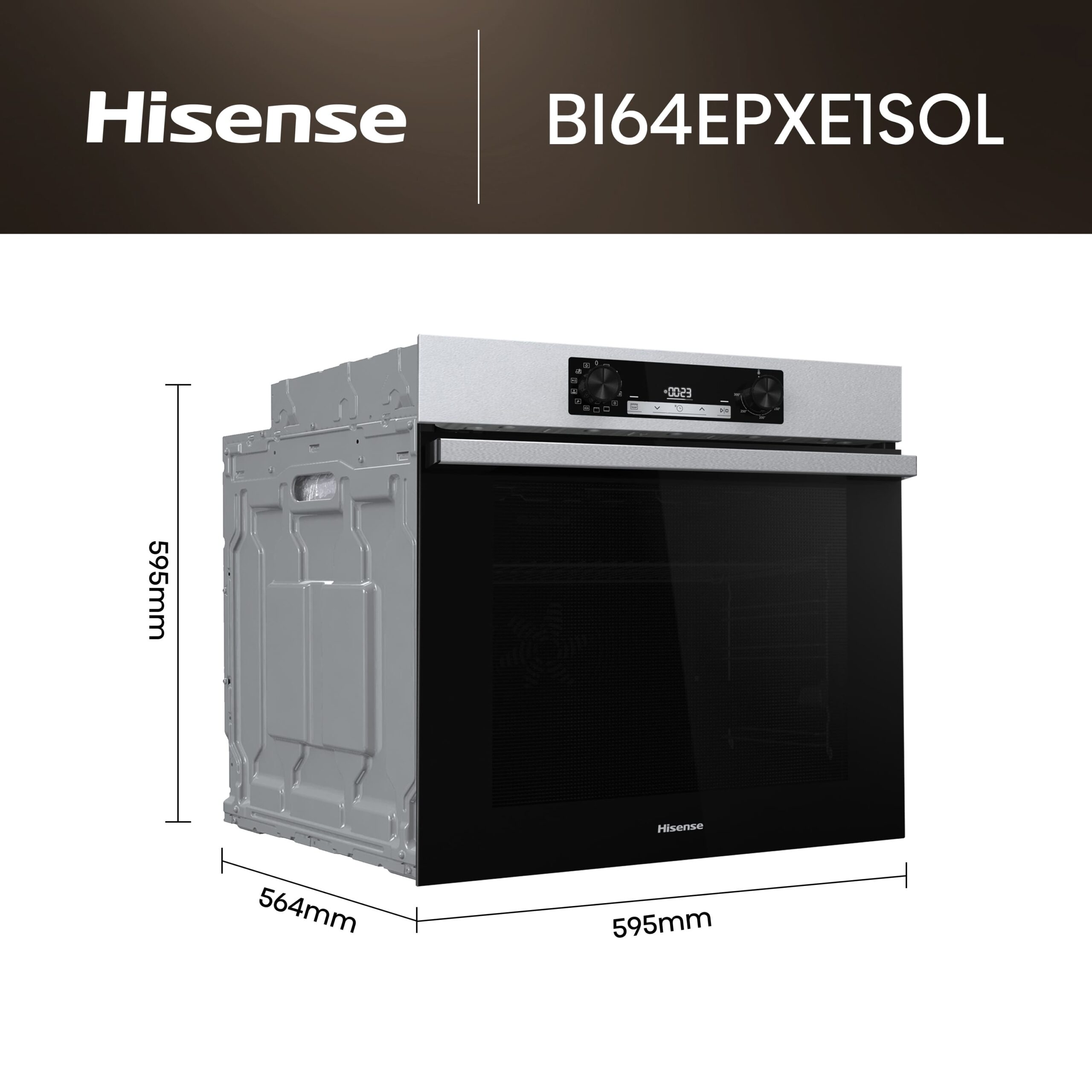 Hisense - BI64EPXE1SOL – Horno Pirolítico, Clase A+, 77L, Inox