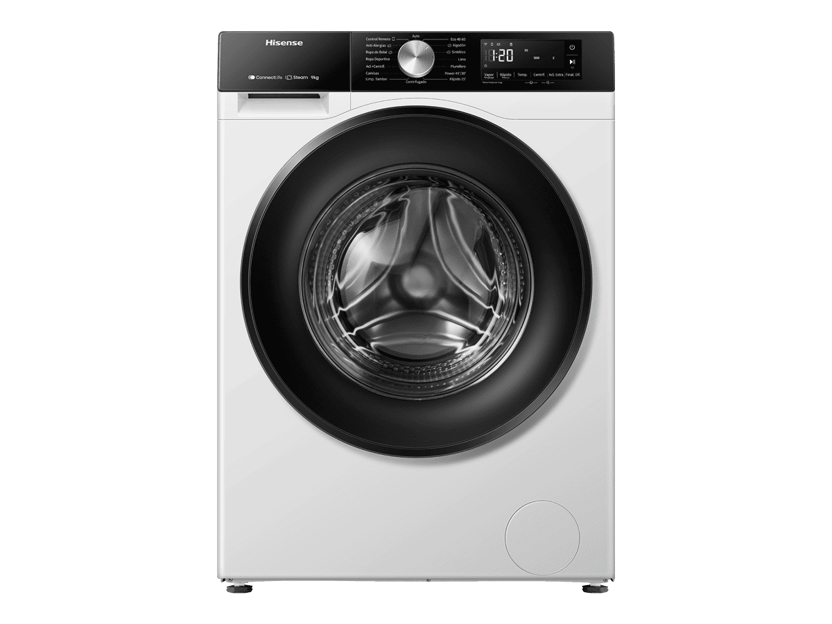 Hisense - WF3S9043BW3 – Lavadora, Clase A, 9 Kg, 1400 rpm, Blanco, , 