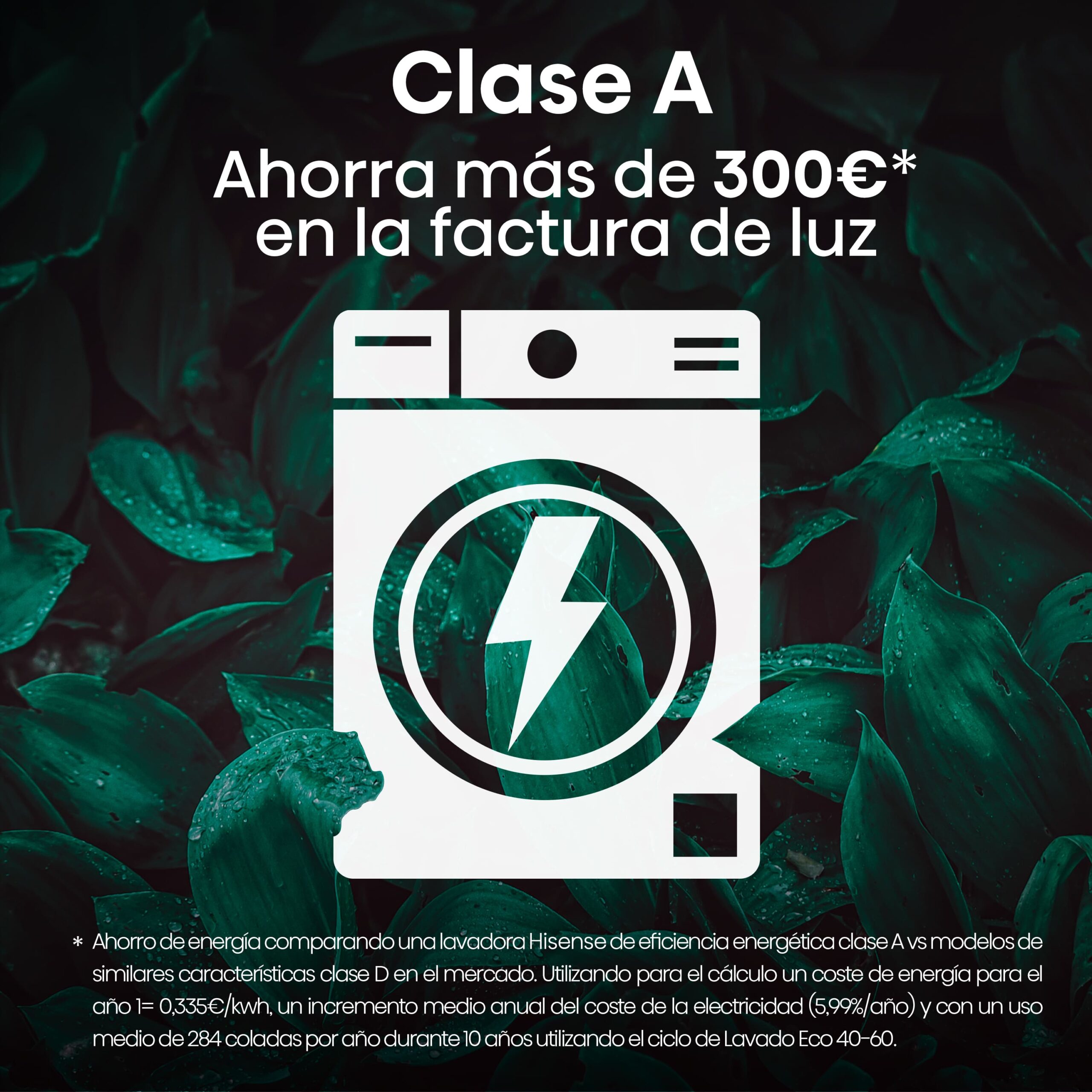 Hisense - WFQE8014EVJM – Lavadora, Clase A, 8 Kg, Blanco