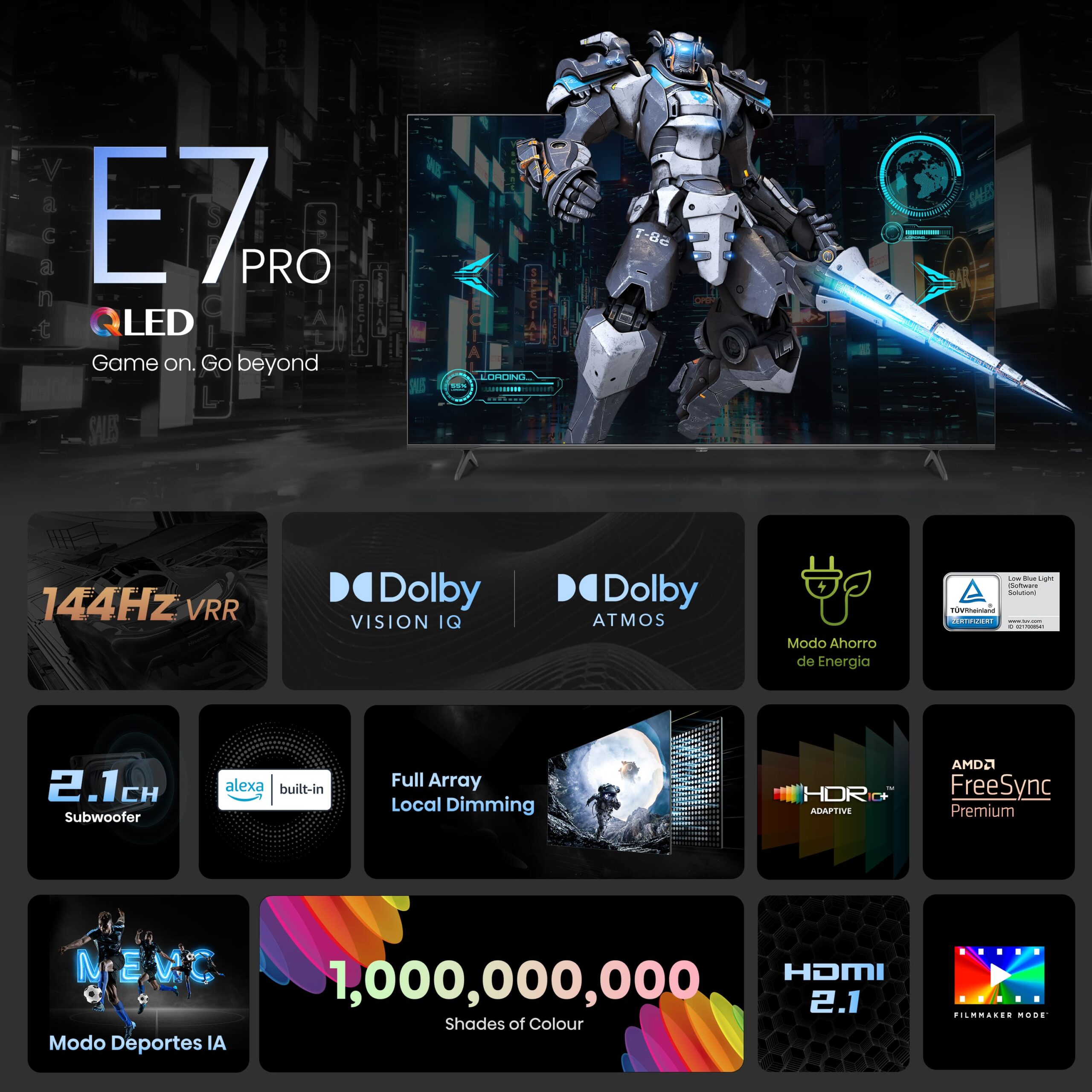 Hisense - QLED 100E7NQ Pro, Gaming TV