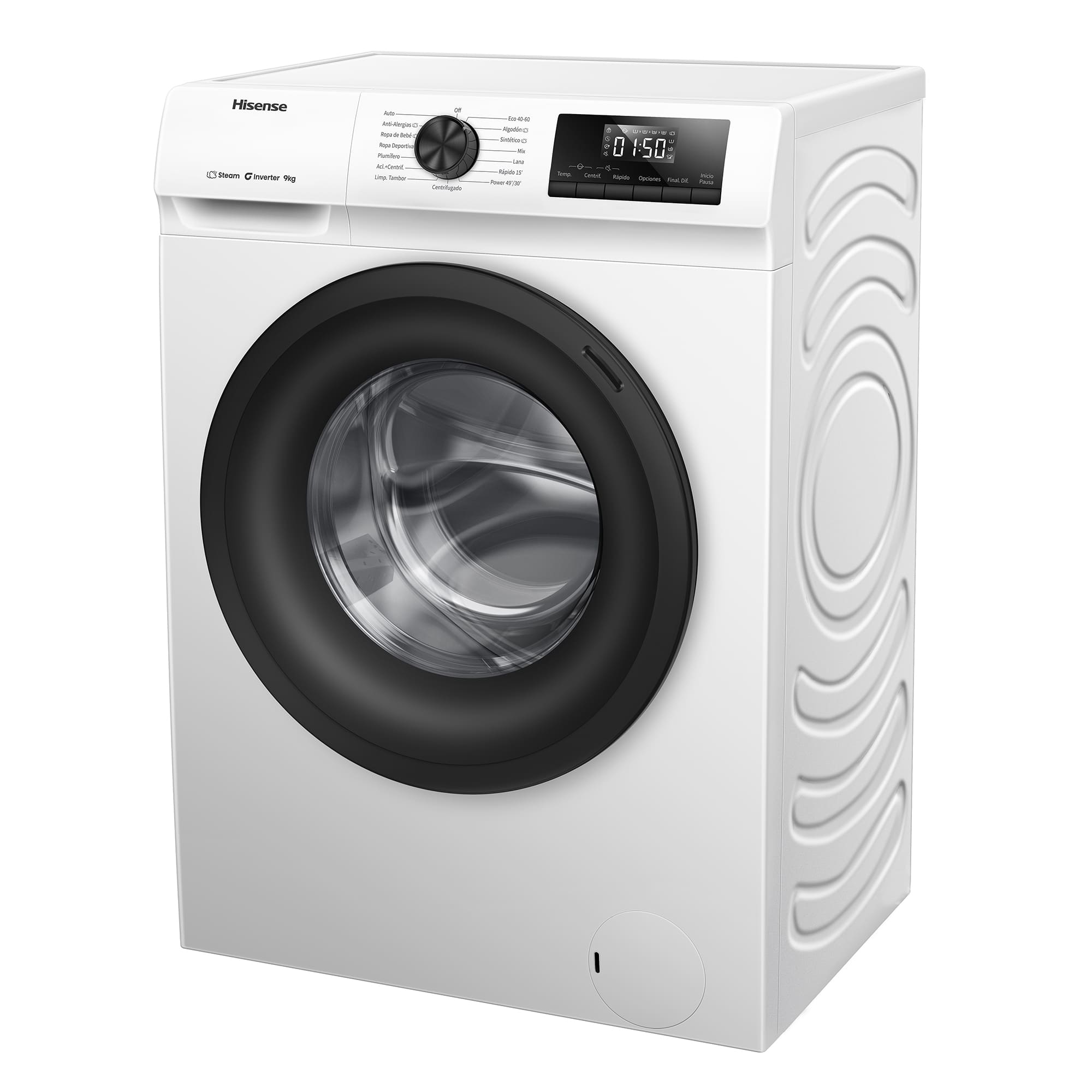 Hisense - WF1Q9041BW – Lavadora, Clase A, Capacidad 9 Kg , 1400 rpm, Color Blanco