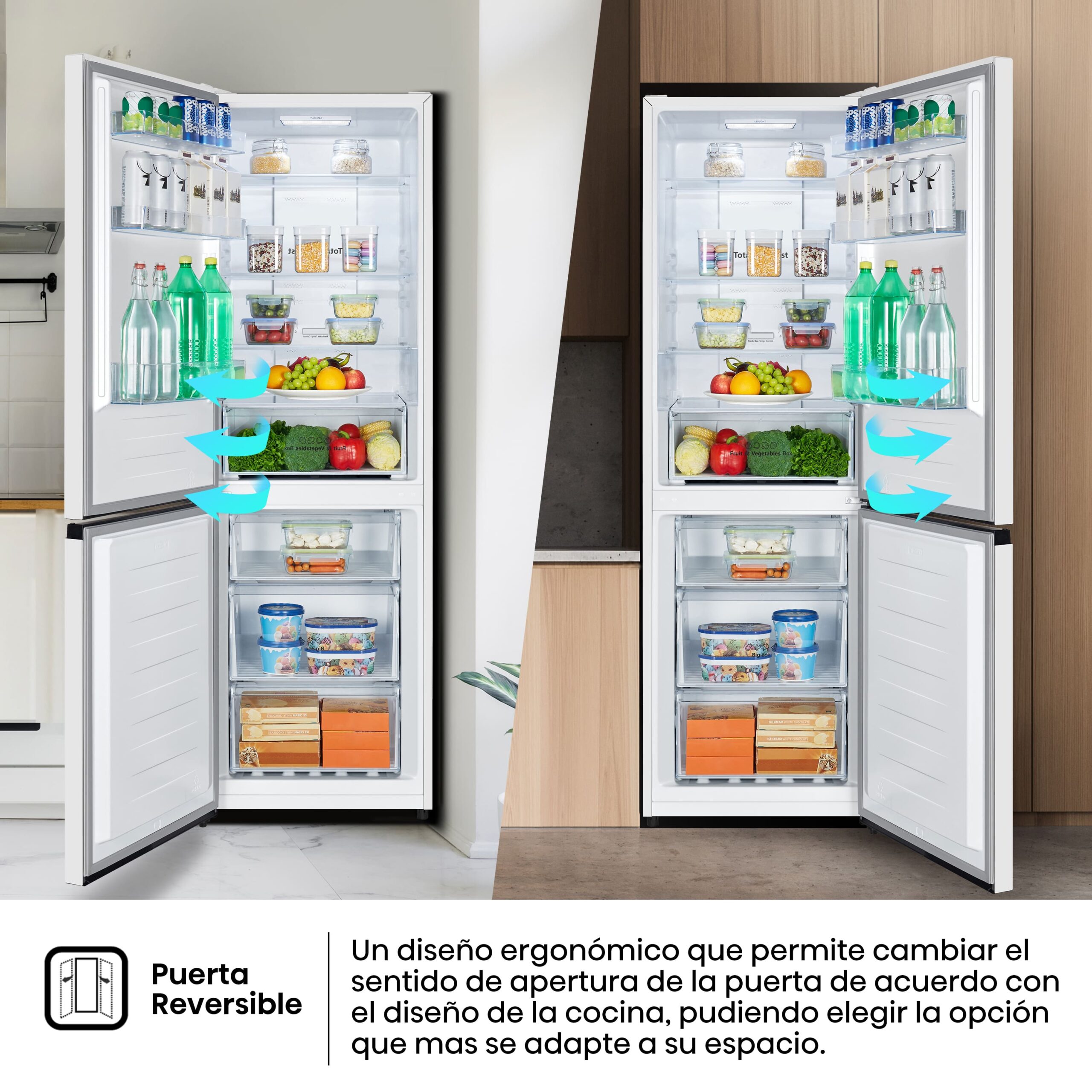 Hisense - RB390N4DWD – Frigorífico Combi 2 Puertas, Clase D , 304L, Blanco