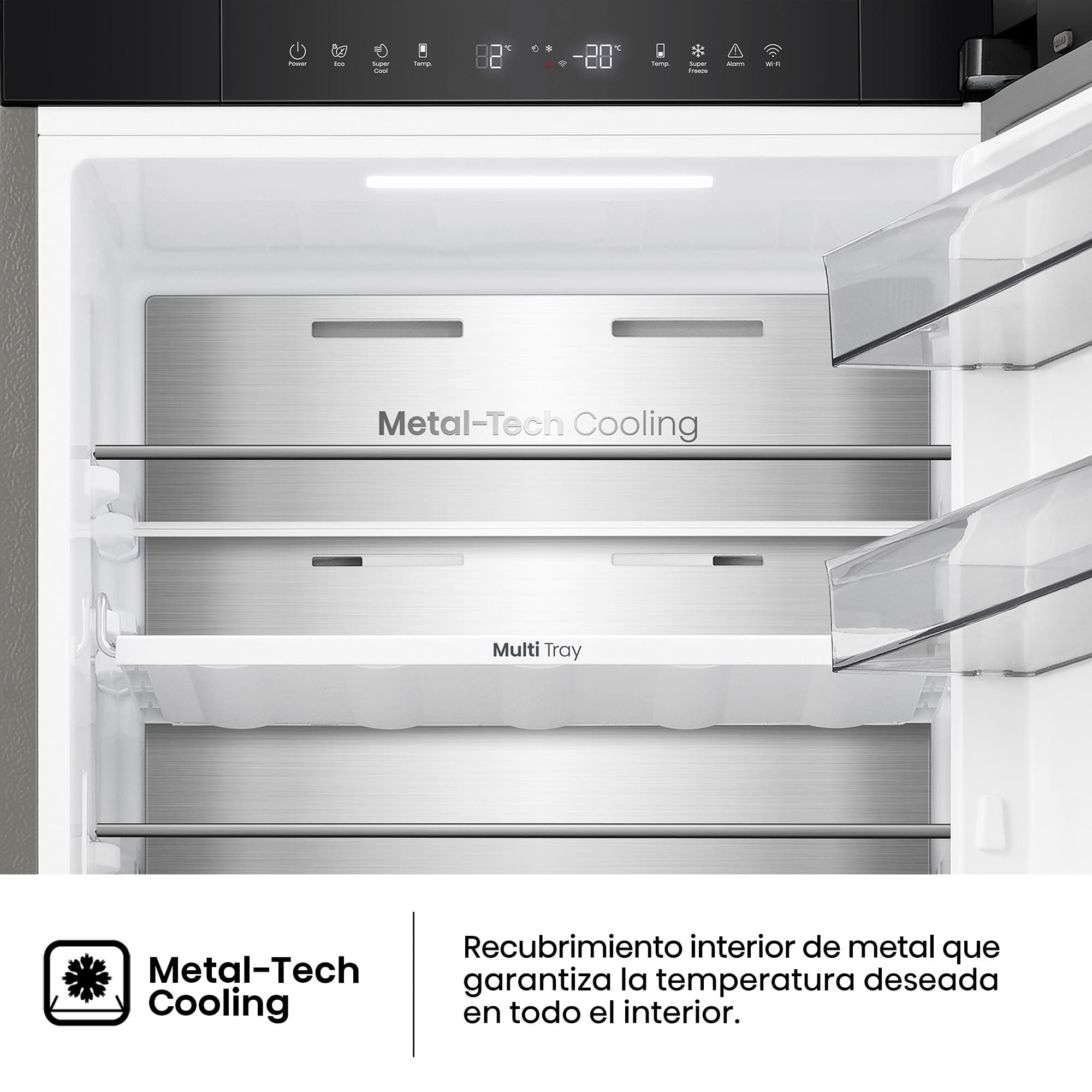 Hisense - RB3K330SAIC – Frigorífico Combi 2 Puertas, Clase C, Capacidad 330L, Color Inox