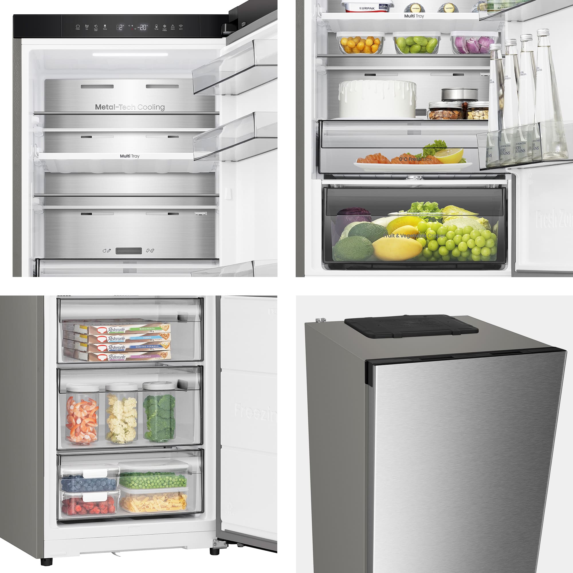 Hisense - RB3K330SAIC – Frigorífico Combi 2 Puertas, Clase C, Capacidad 330L, Color Inox