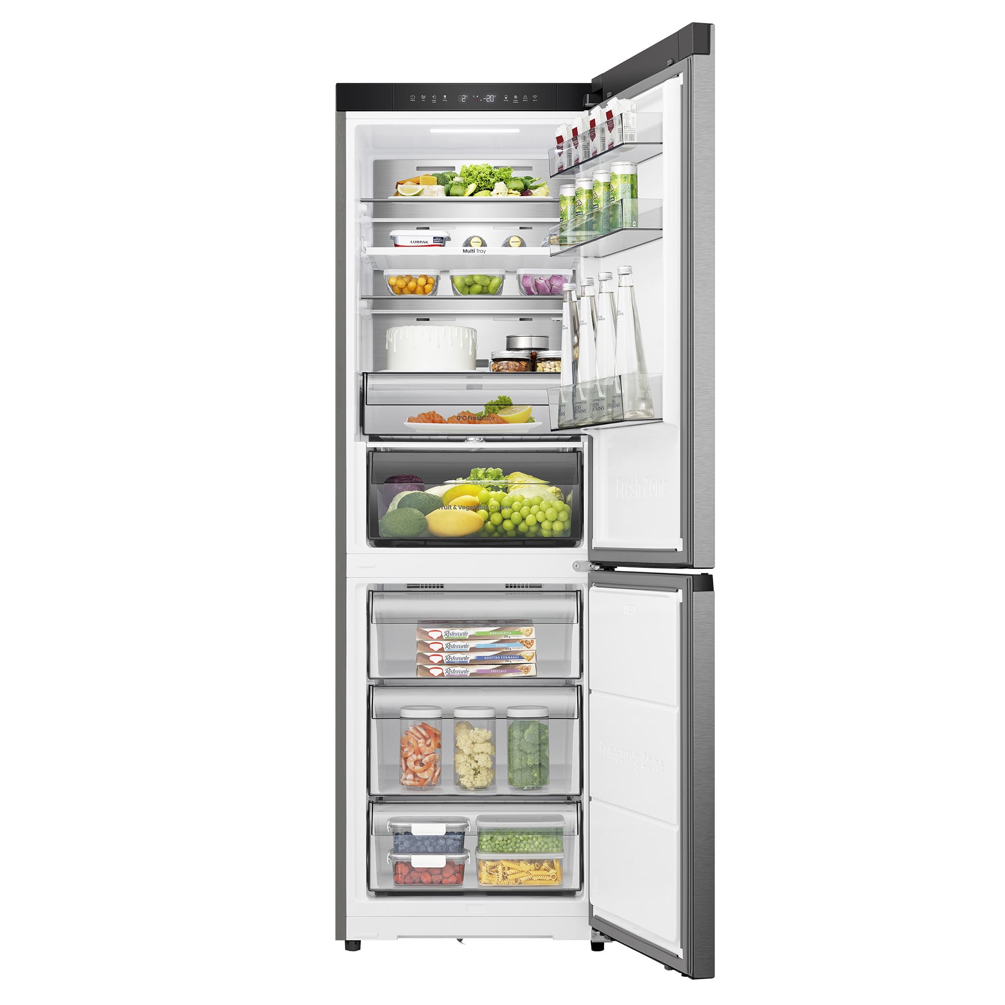 Hisense - RB3K330SAIC – Frigorífico Combi 2 Puertas, Clase C, Capacidad 330L, Color Inox