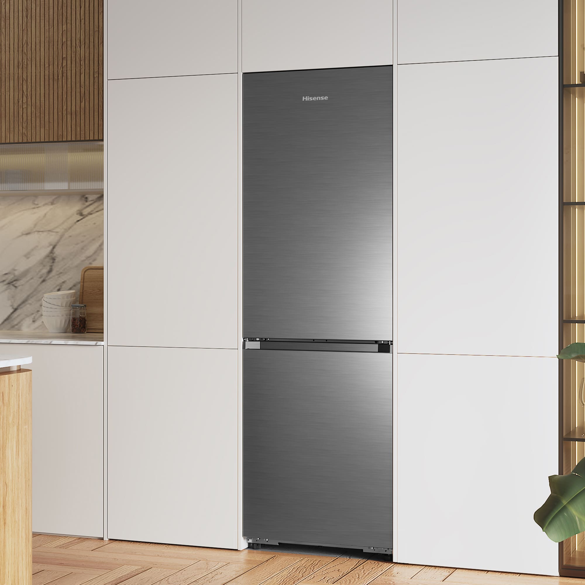 Hisense - RB3K330SAIC – Frigorífico Combi 2 Puertas, Clase C, Capacidad 330L, Color Inox