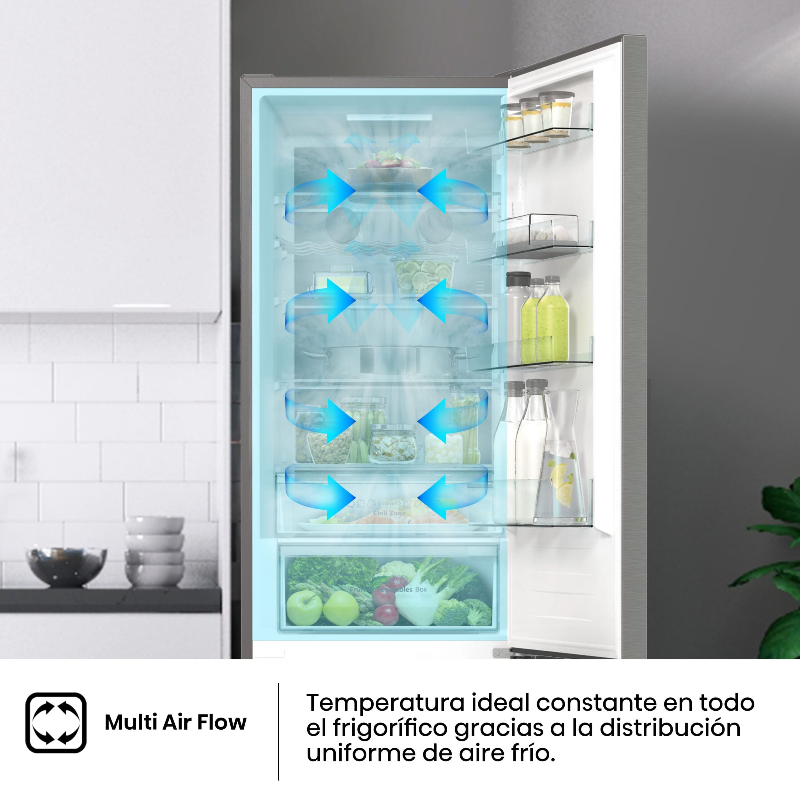 Hisense - RB470N4SIA – Frigorífico Combi 2 Puertas, Clase A , Capacidad 361L, Color Inox