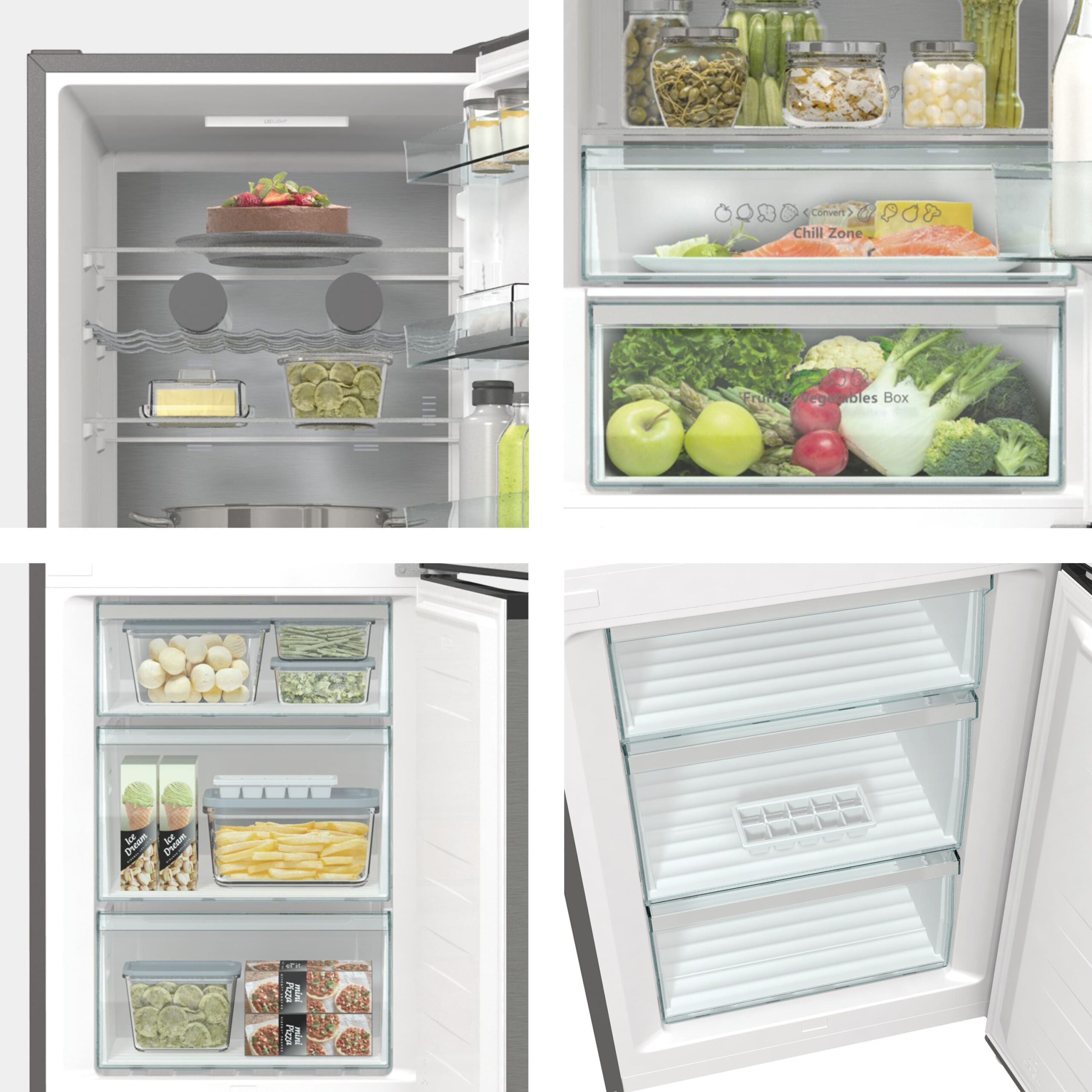 Hisense - RB470N4SIA – Frigorífico Combi 2 Puertas, Clase A , Capacidad 361L, Color Inox