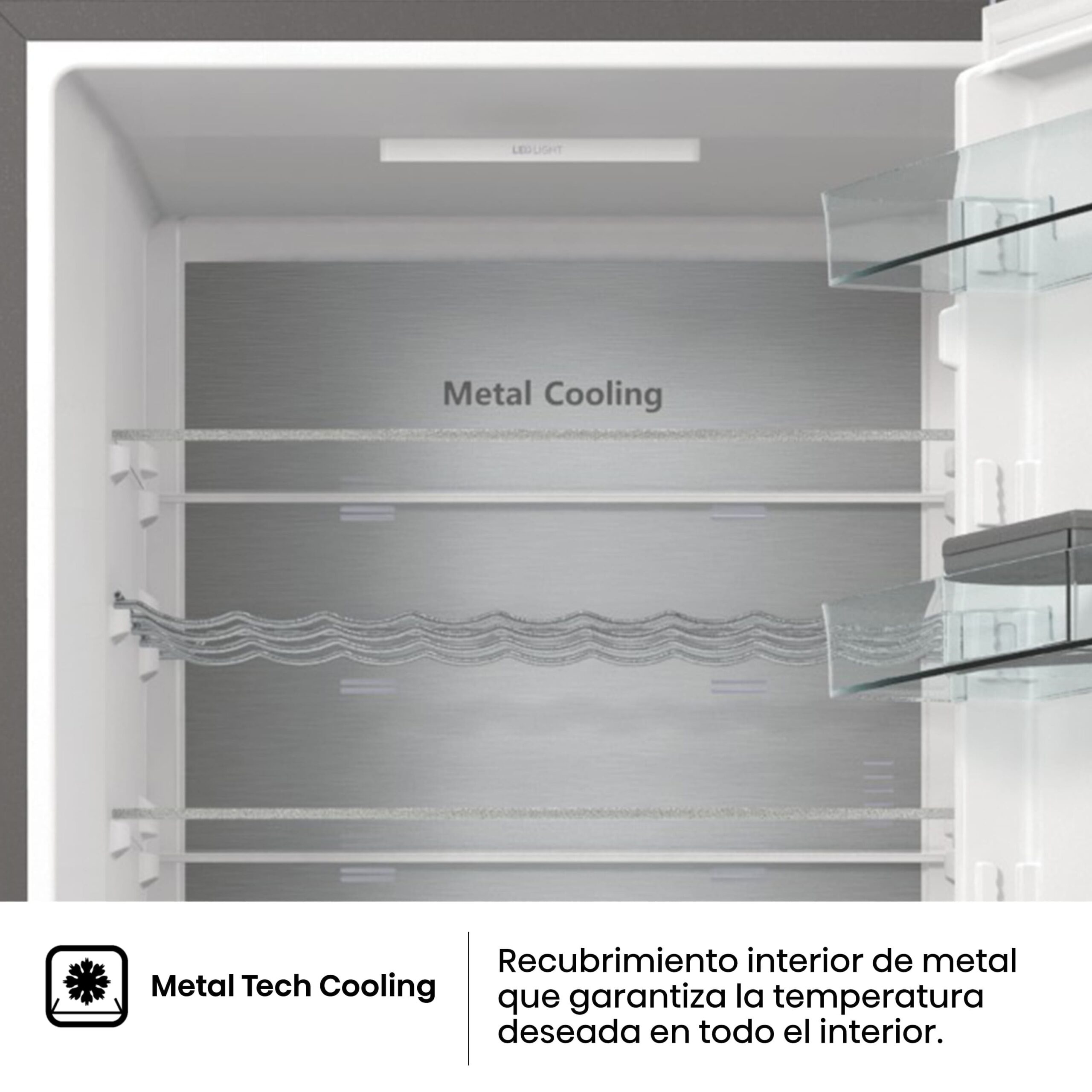 Hisense - RB470N4SIA – Frigorífico Combi 2 Puertas, Clase A , Capacidad 361L, Color Inox