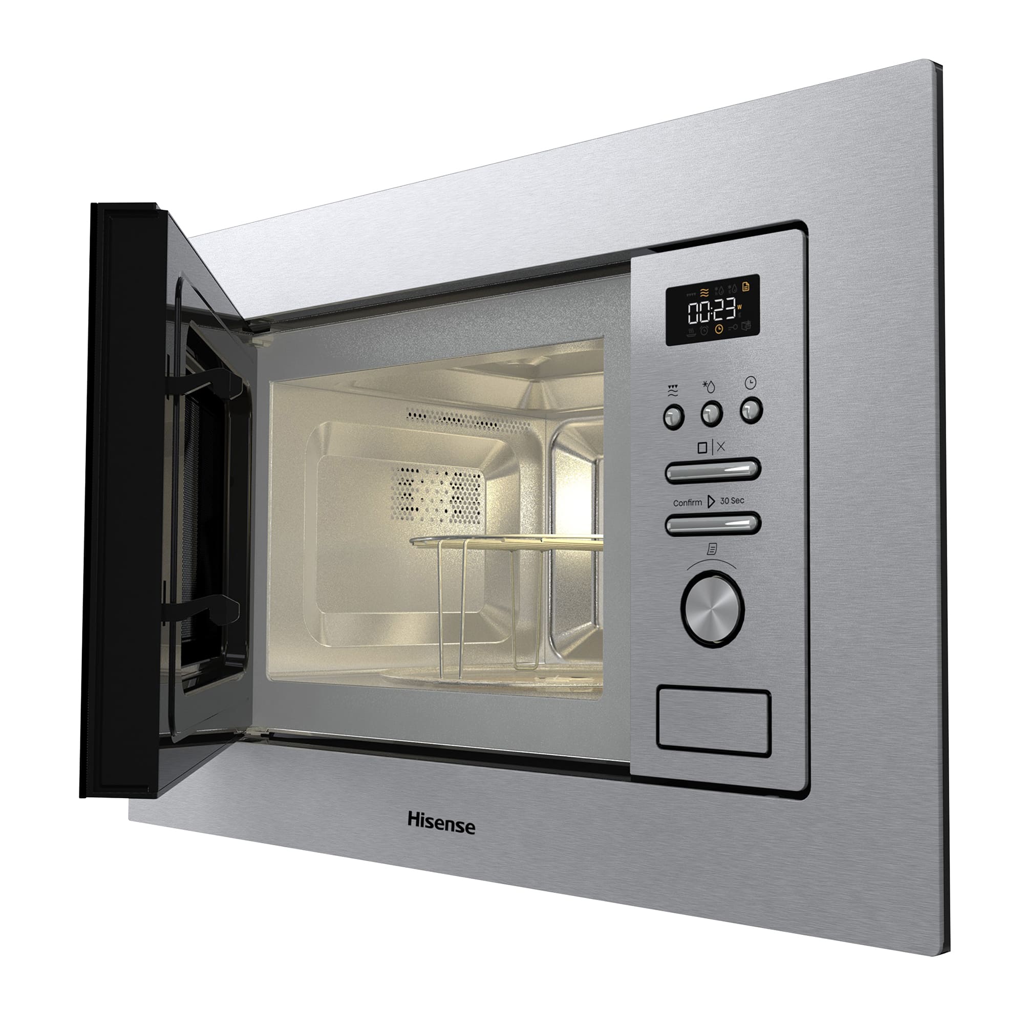 Hisense - BIM320G41X – Microondas de Integración, Capacidad 20L, Color Inox