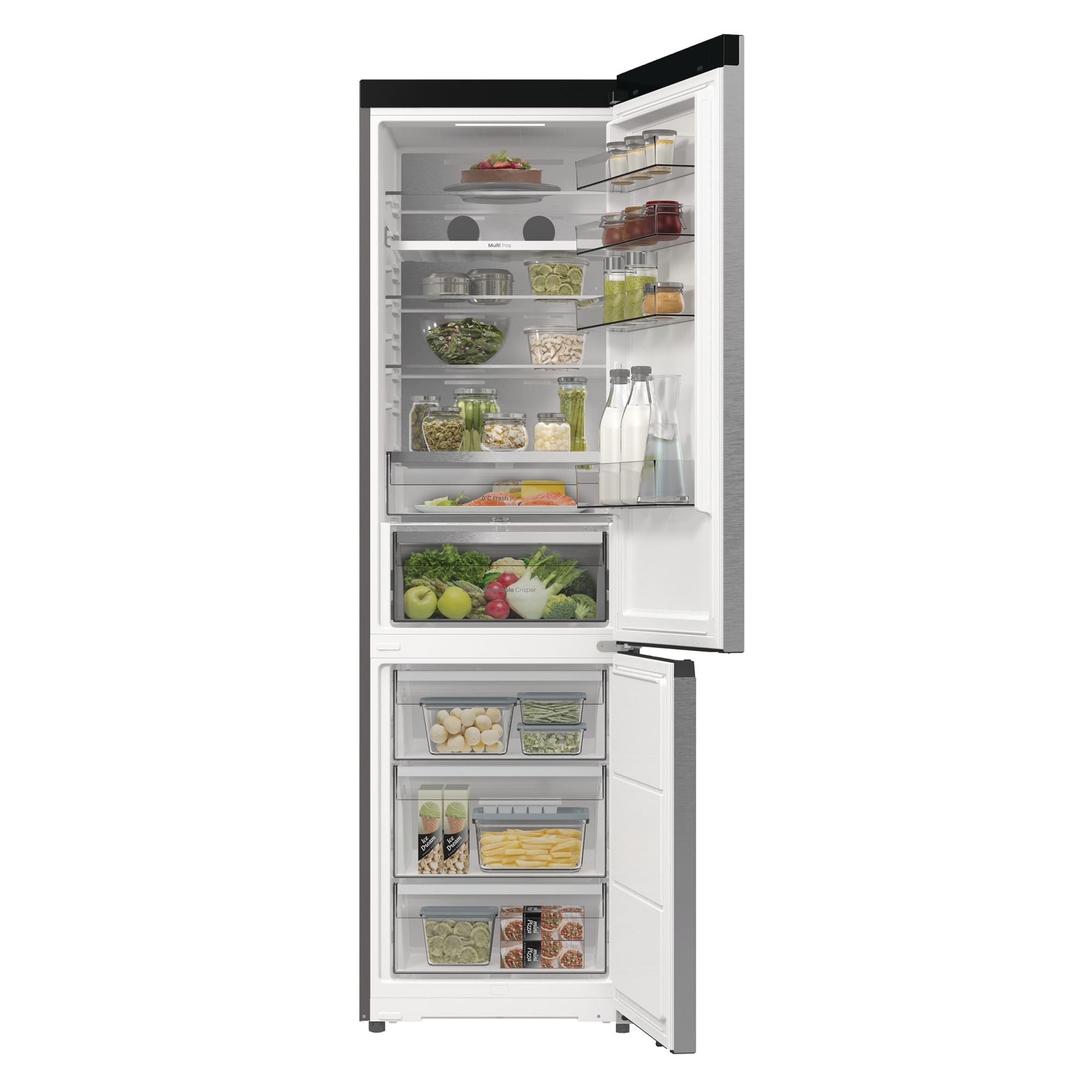 Hisense - RB5P410SACC – Frigorífico Combi 2 Puertas, Clase C, Capacidad 413L, Color inox