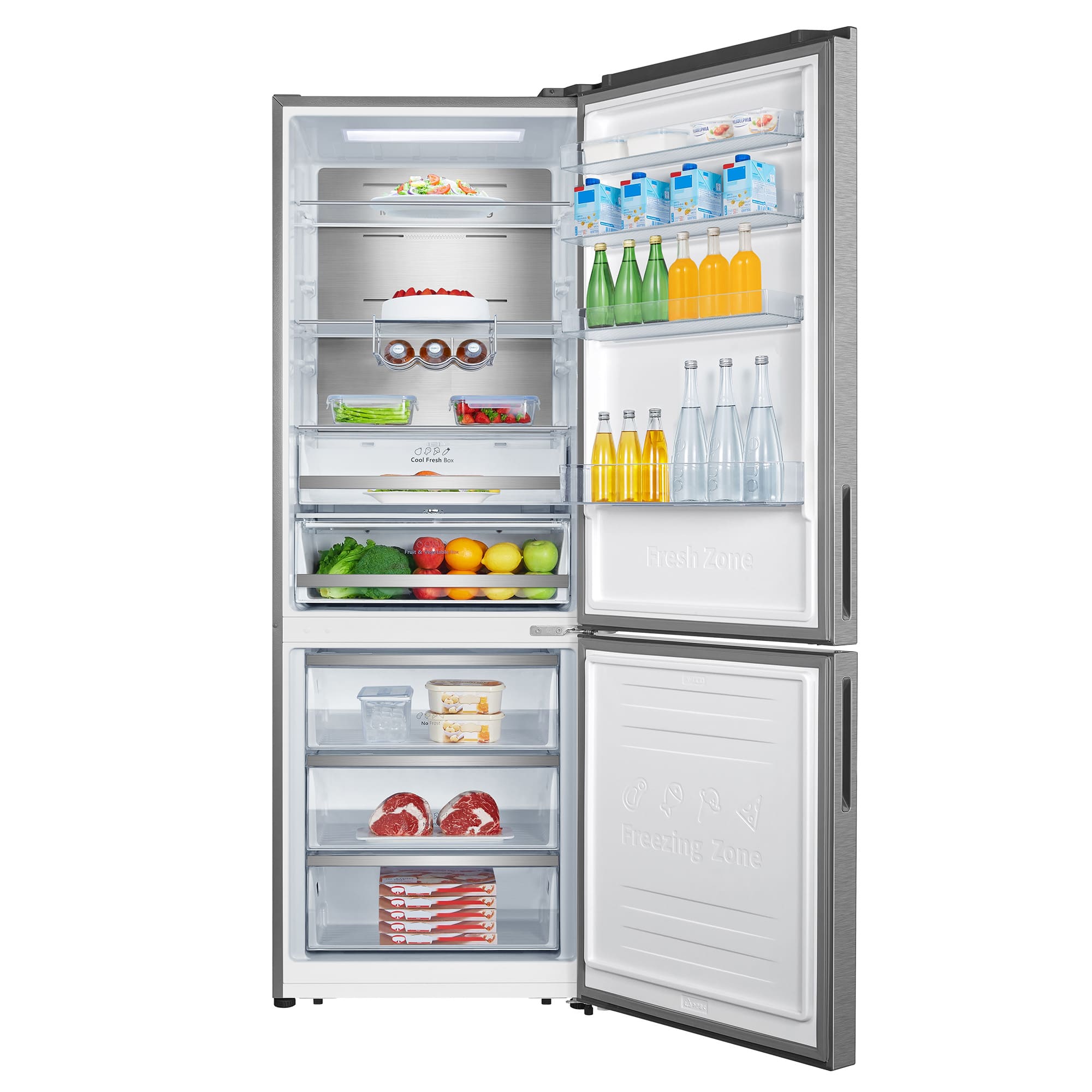 Hisense - RB645N4BIC – Frigorífico Combi 2 Puertas, Clase C, Capacidad 495L, Color Inox