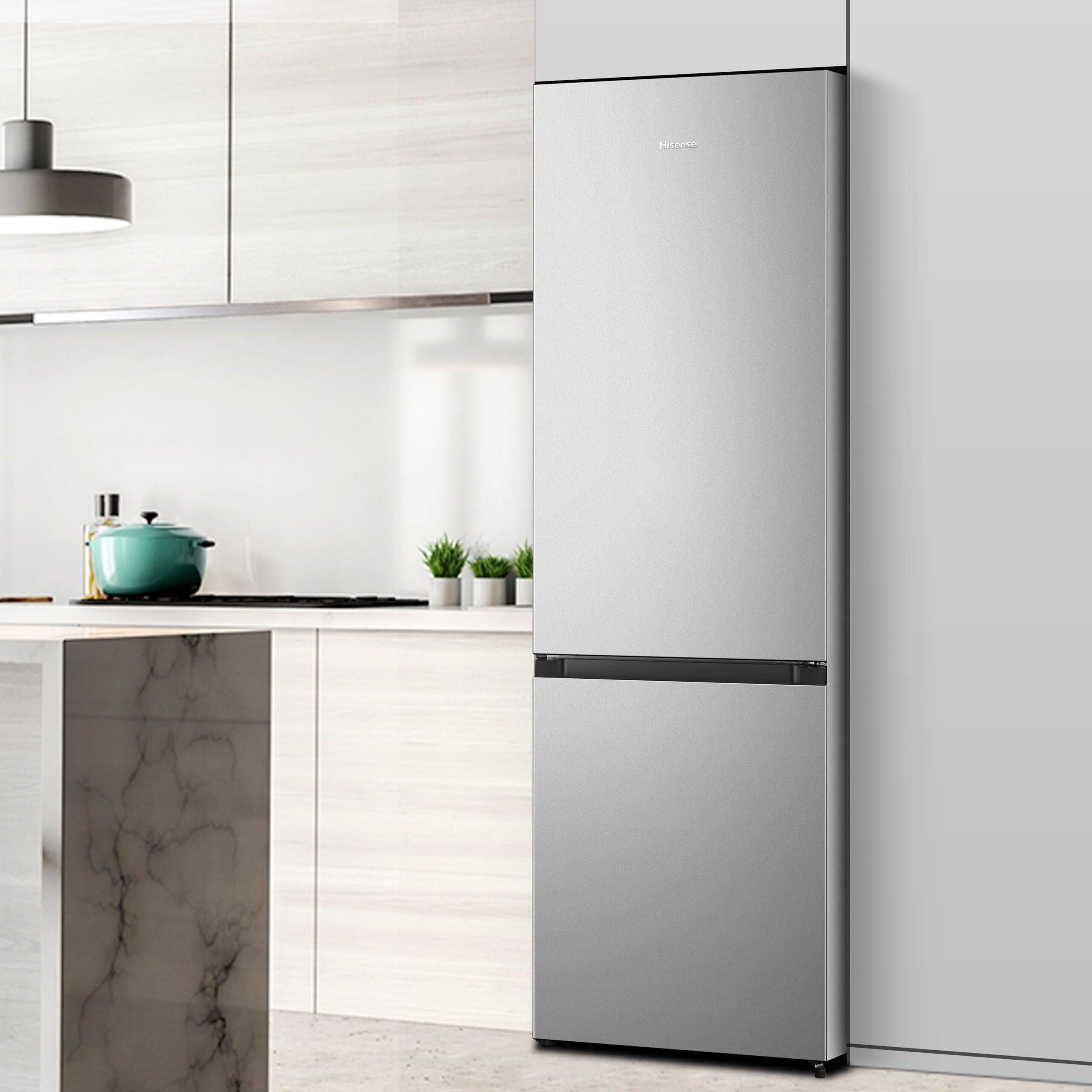 Hisense - RB343D4CDE – Frigorífico Combi 2 Puertas, Clase E , Capacidad 269L, Color Inox