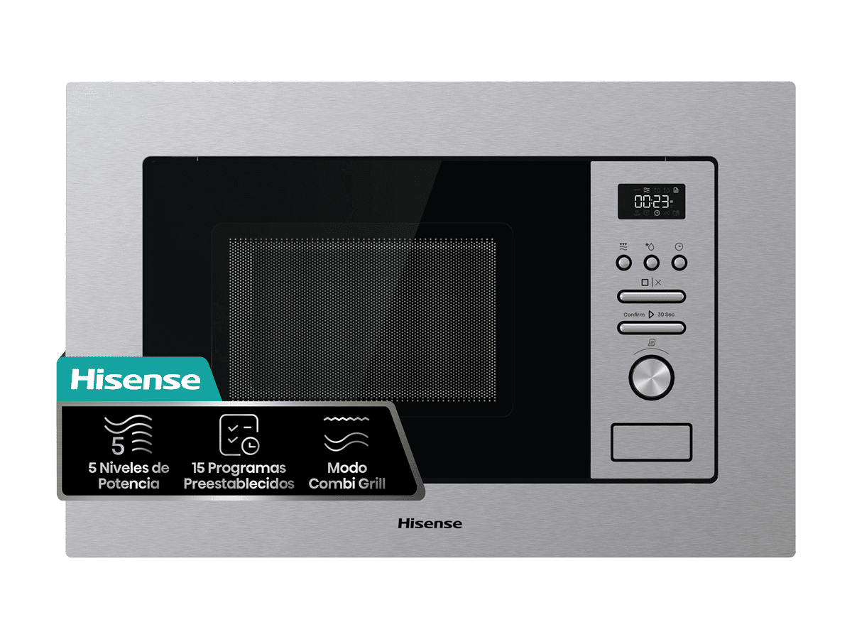 Hisense - BIM320G41X – Microondas de Integración, Capacidad 20L, Color Inox, , 