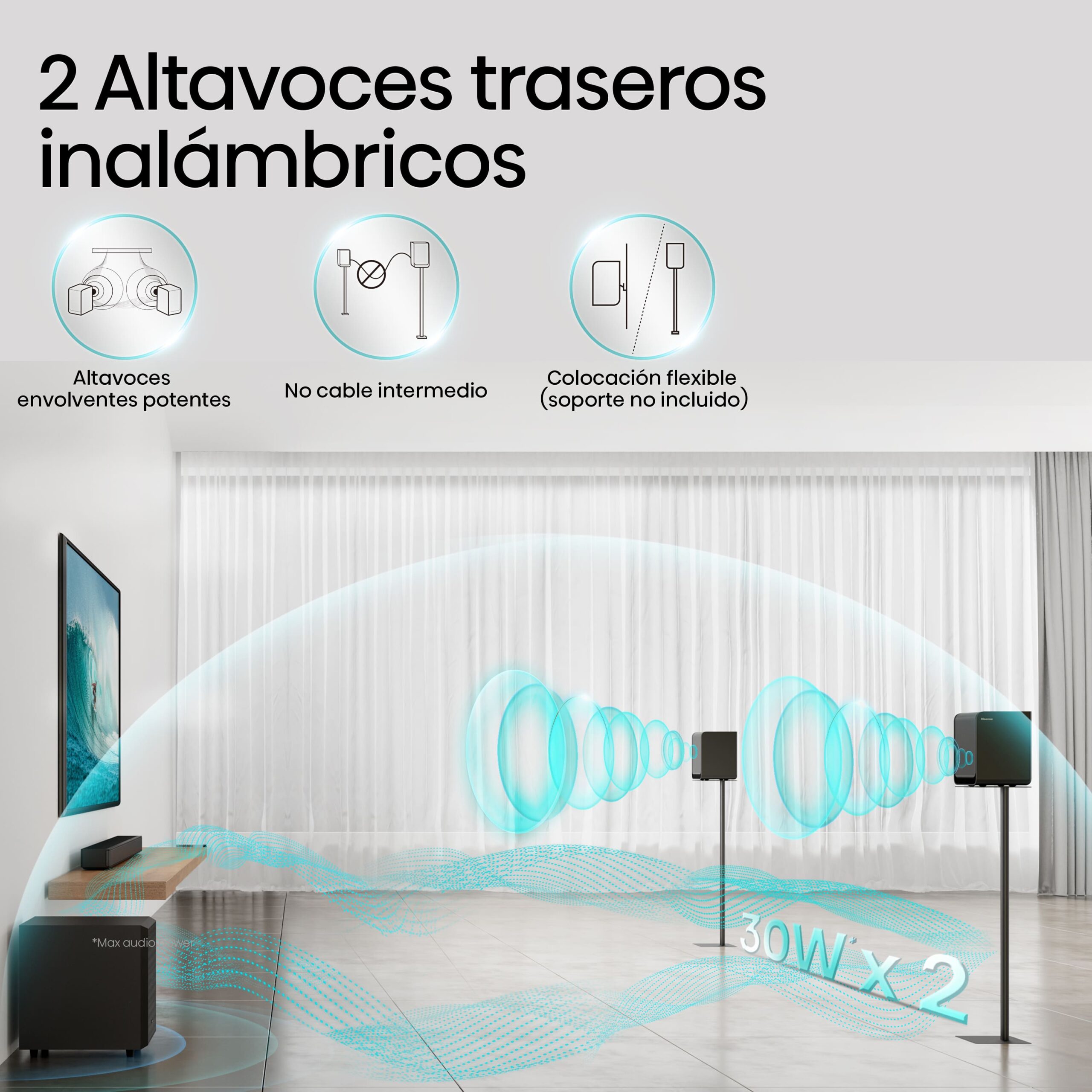 Altavoces traseros inalámbricos