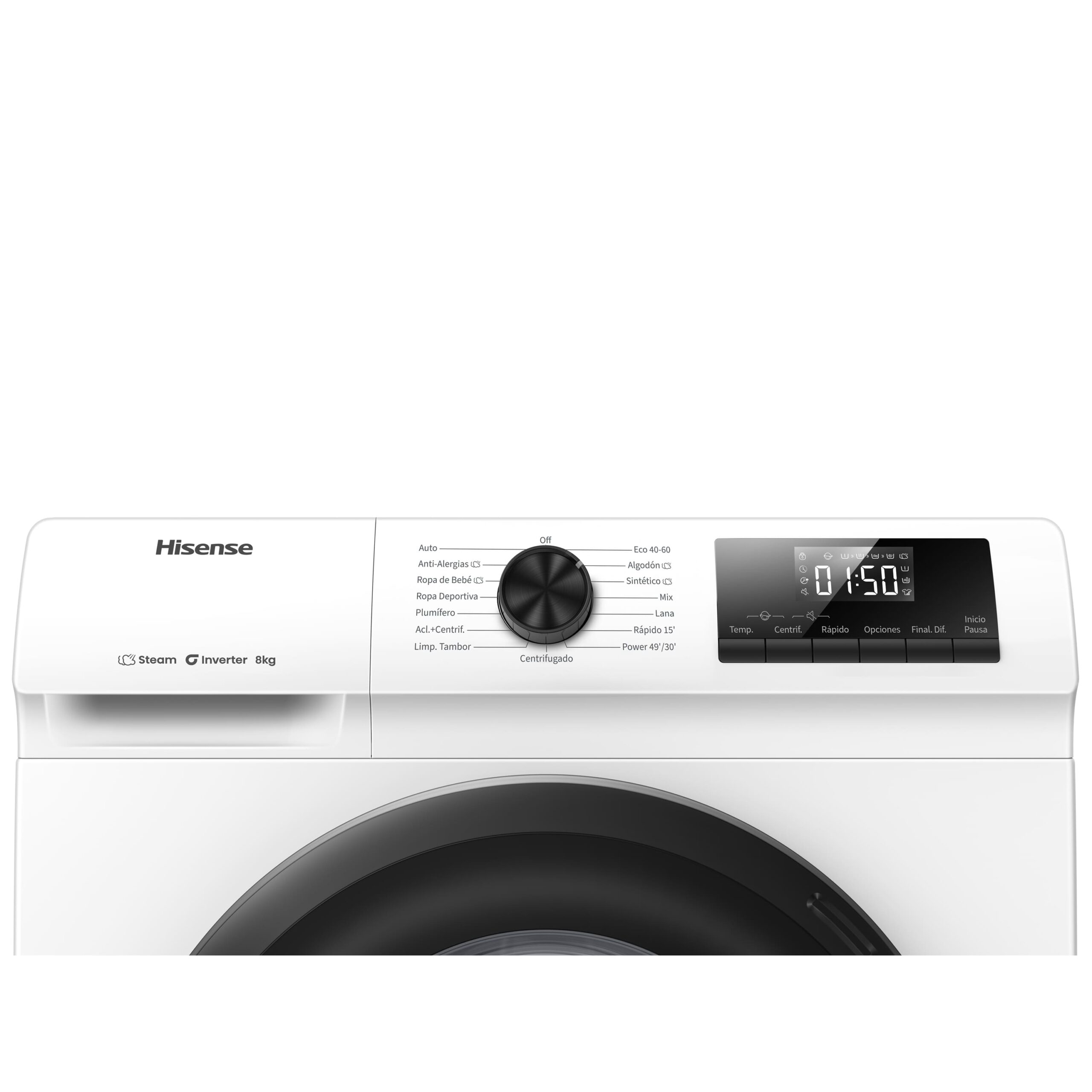 Hisense - WF1Q8041BW – Lavadora De Libre Instalación, Clase A, Capacidad 8 Kg , 1400 rpm, Color Blanco