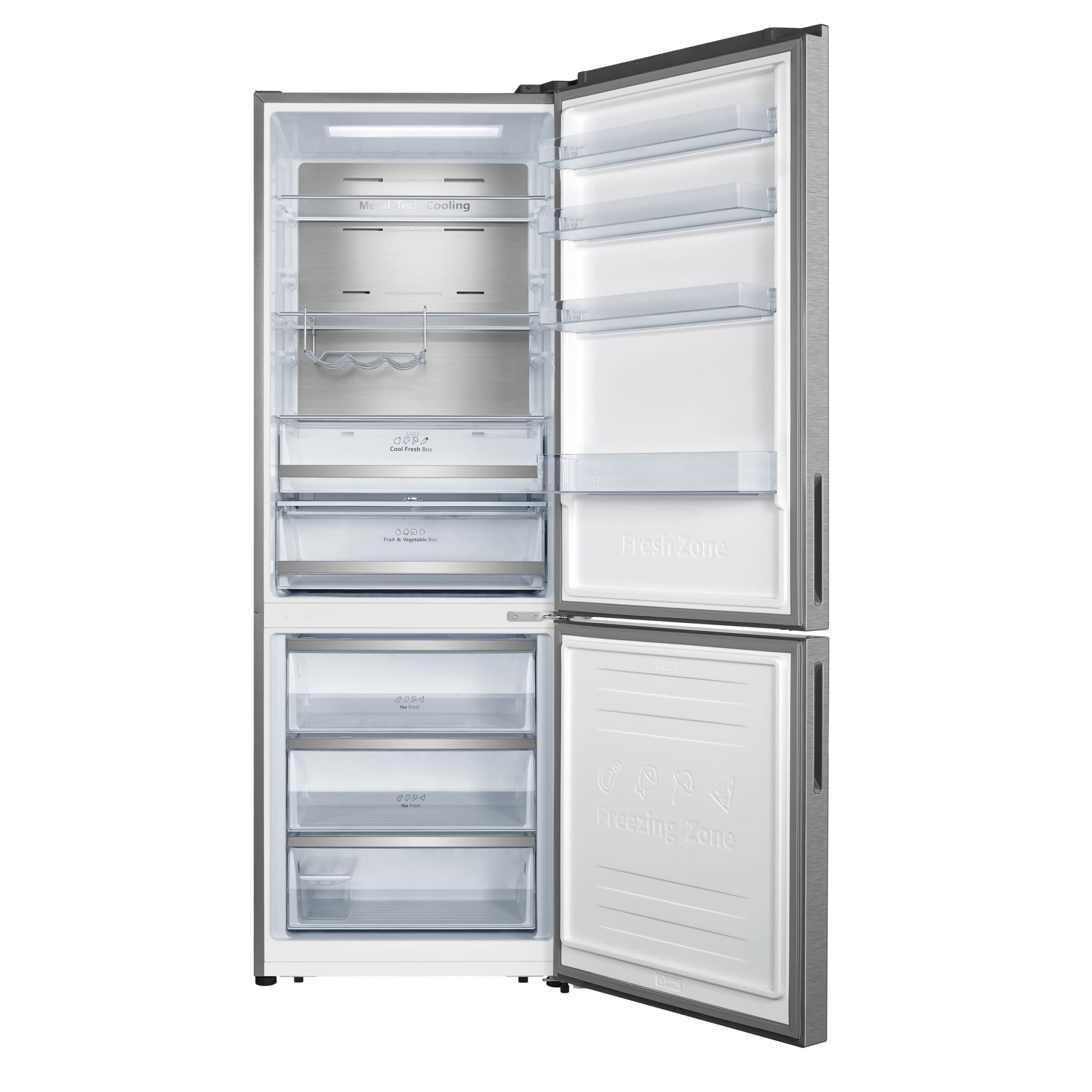 Hisense - RB645N4BIC – Frigorífico Combi 2 Puertas, Clase C, Capacidad 495L, Color Inox