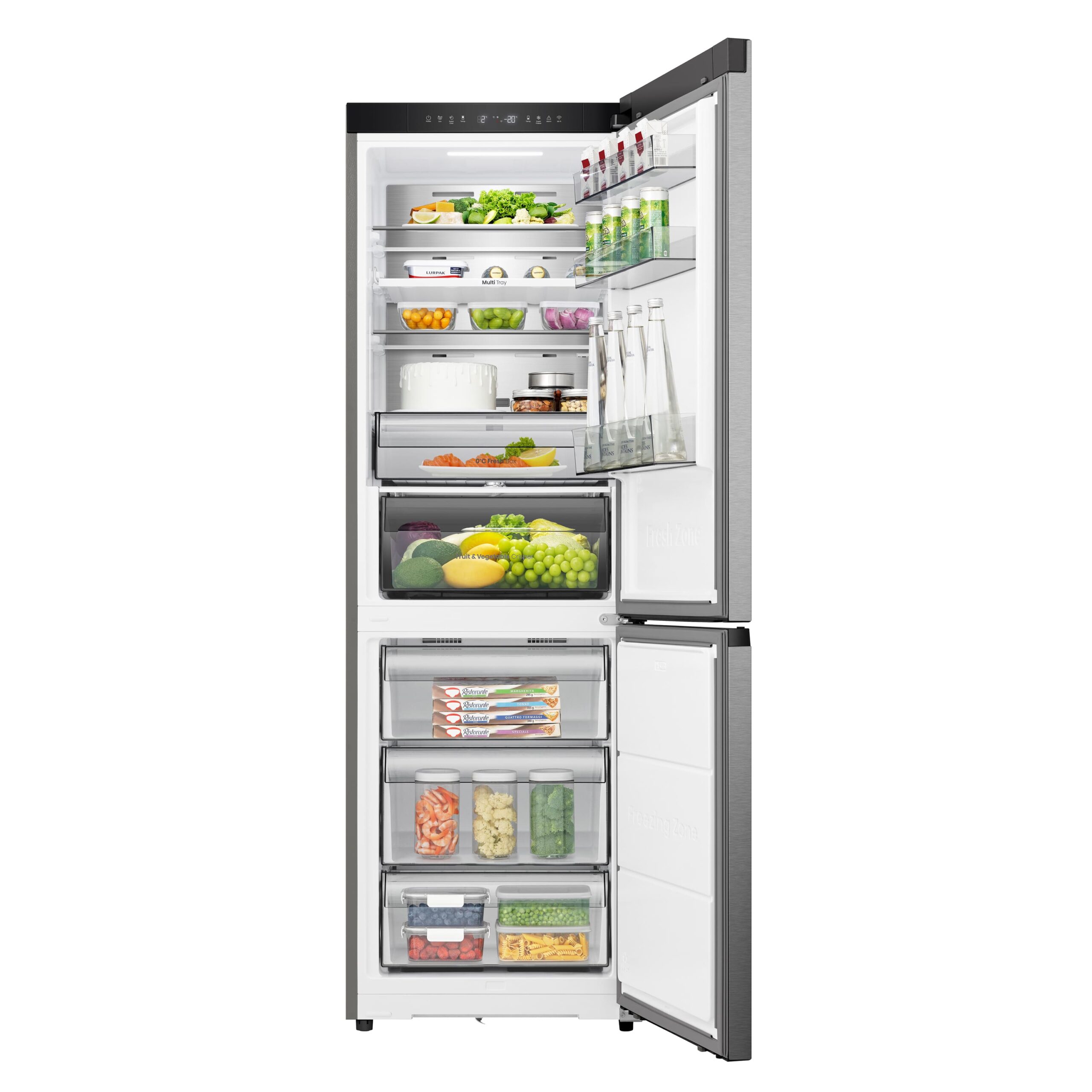 Hisense - RB3K330SAIC – Frigorífico Combi 2 Puertas, Clase D , Capacidad 330L, Color Inox