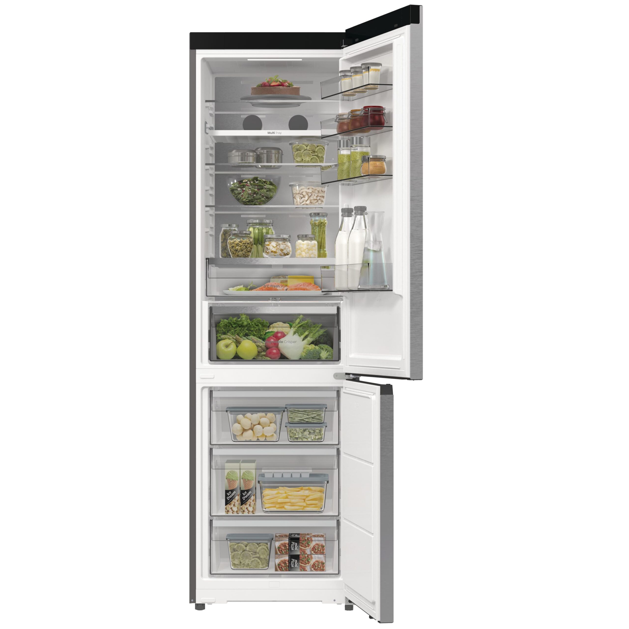 Hisense - RB5P410SACC – Frigorífico Combi 2 Puertas, Clase C, Capacidad 413L, Color inox