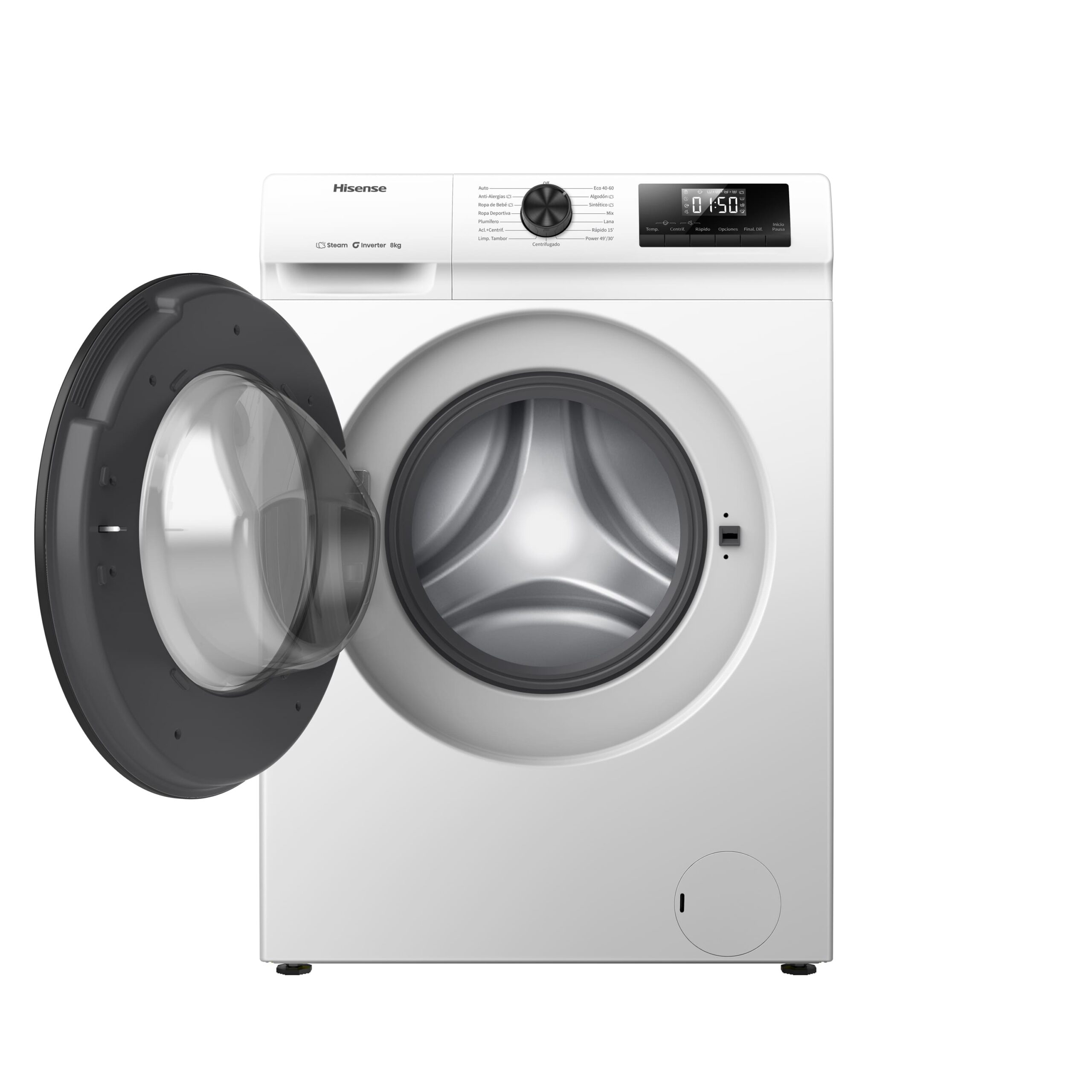 Hisense - WF1Q8041BW – Lavadora De Libre Instalación, Clase A, Capacidad 8 Kg , 1400 rpm, Color Blanco