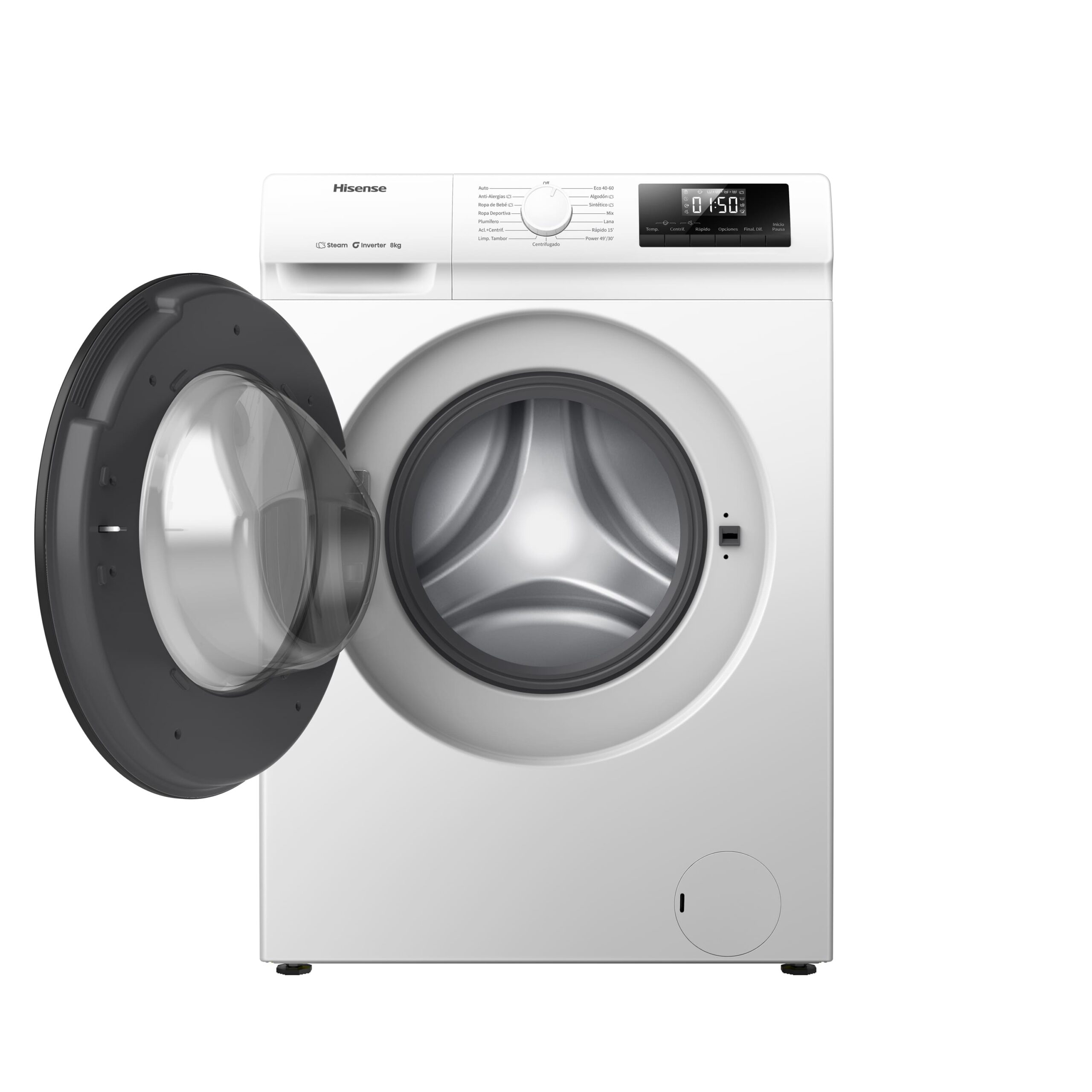 Hisense - WF1Q8041BW1 – Lavadora De Libre Instalación, Clase A, Capacidad 8 Kg , 1400 rpm, Color Blanco