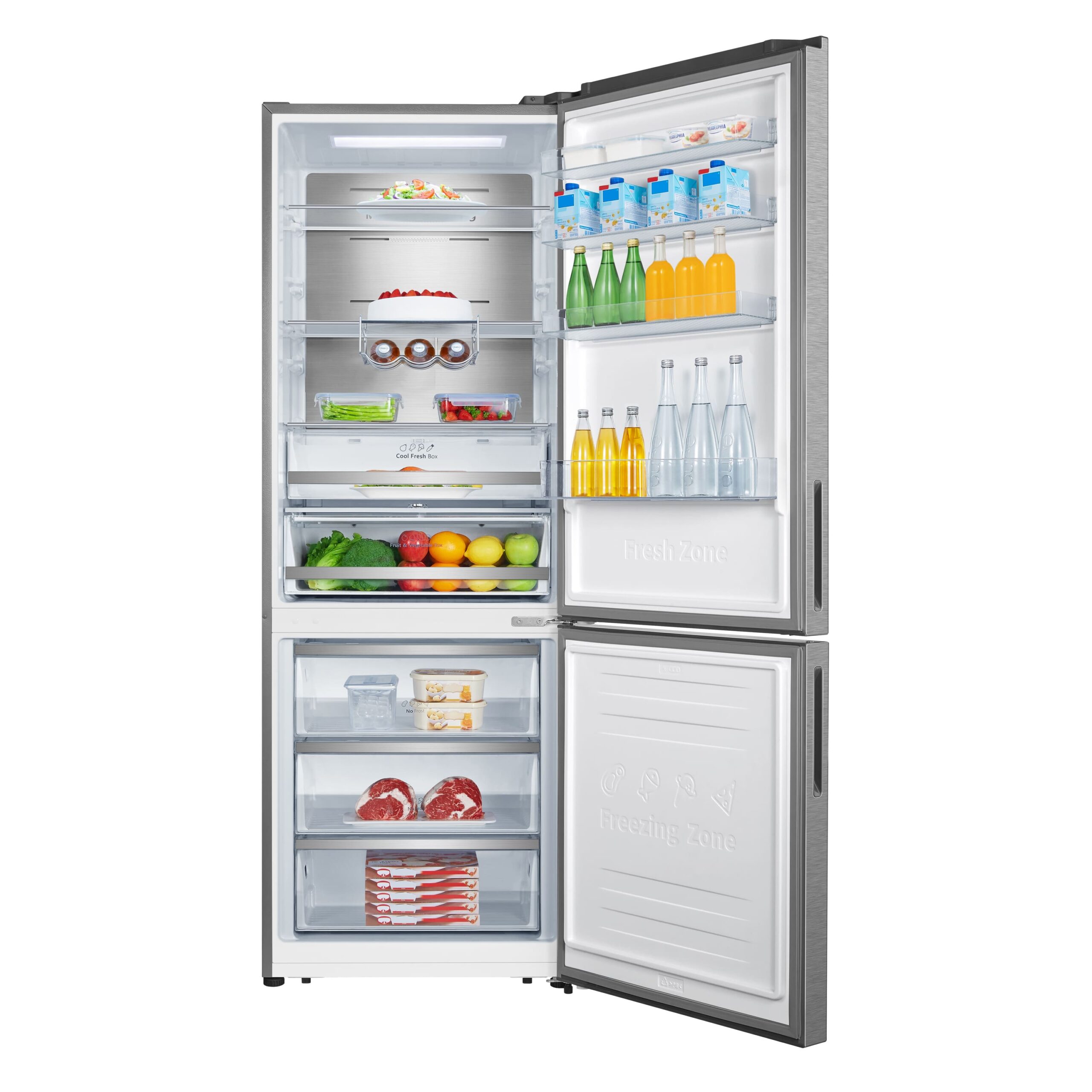 Hisense - RB645N4BIC – Frigorífico Combi 2 Puertas, Clase C, Capacidad 495L, Color Inox