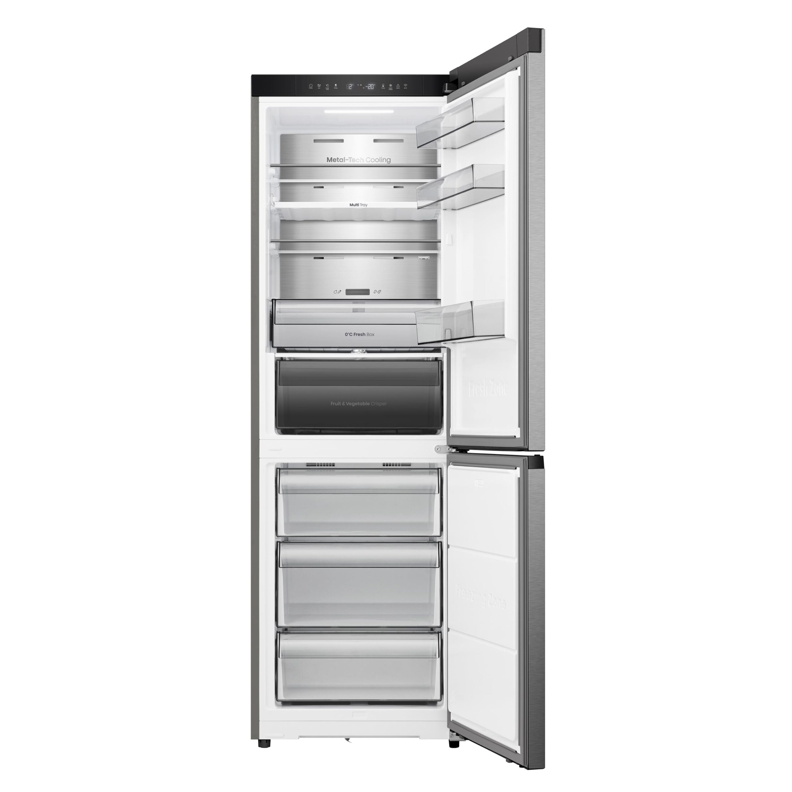 Hisense - RB3K330SAIC – Frigorífico Combi 2 Puertas, Clase D , Capacidad 330L, Color Inox