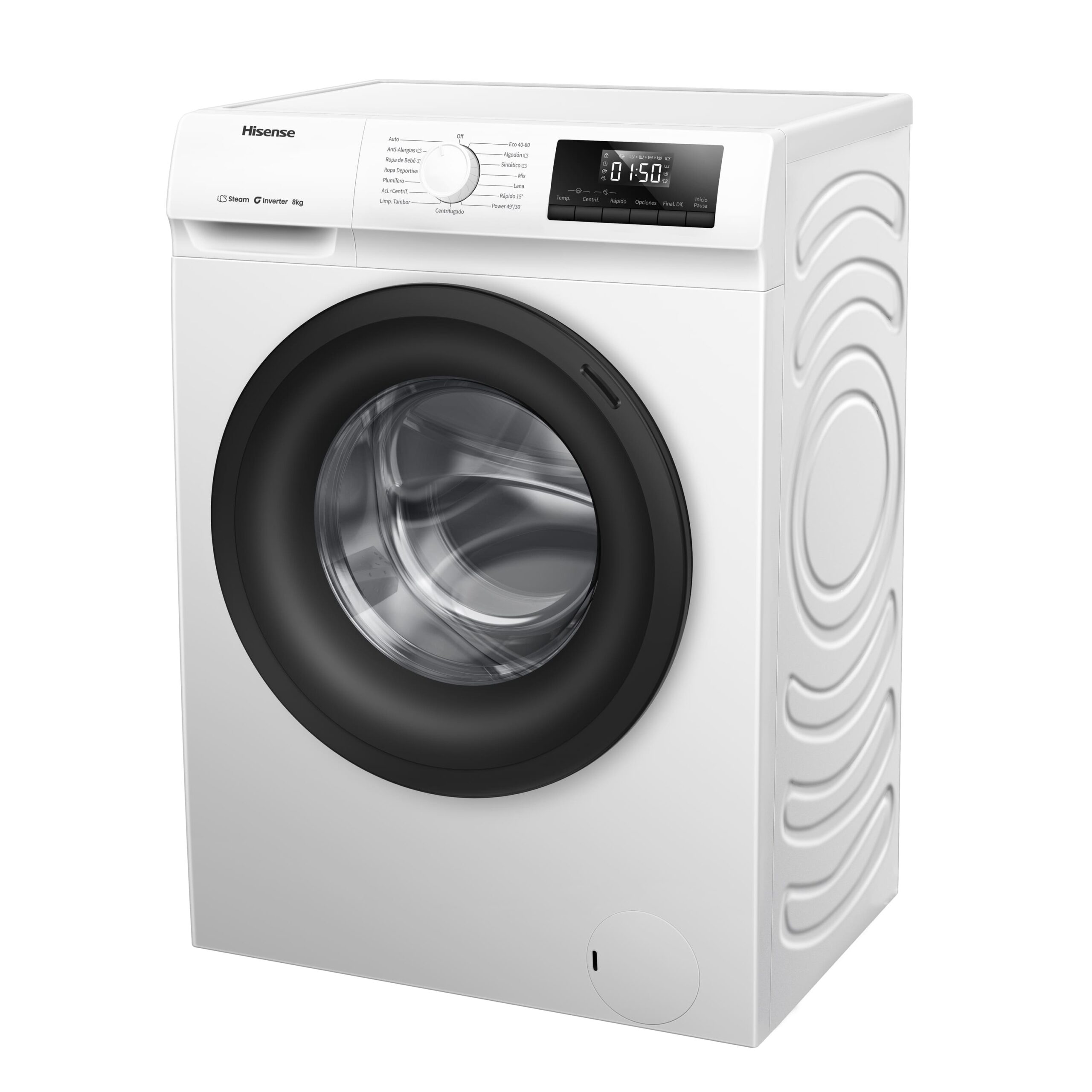 Hisense - WF1Q8041BW1 – Lavadora De Libre Instalación, Clase A, Capacidad 8 Kg , 1400 rpm, Color Blanco