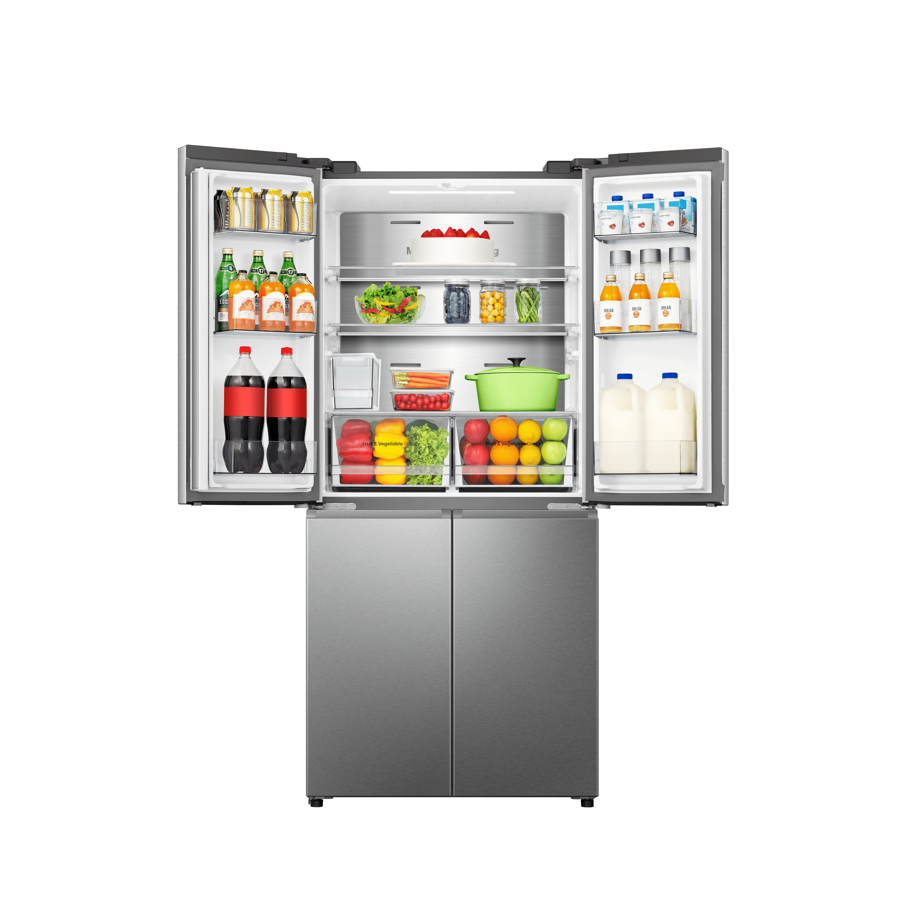 Hisense - RQ5P470SYID – Frigorífico Americano 4 Puertas, Clase D, Capacidad 483L, Color Inox