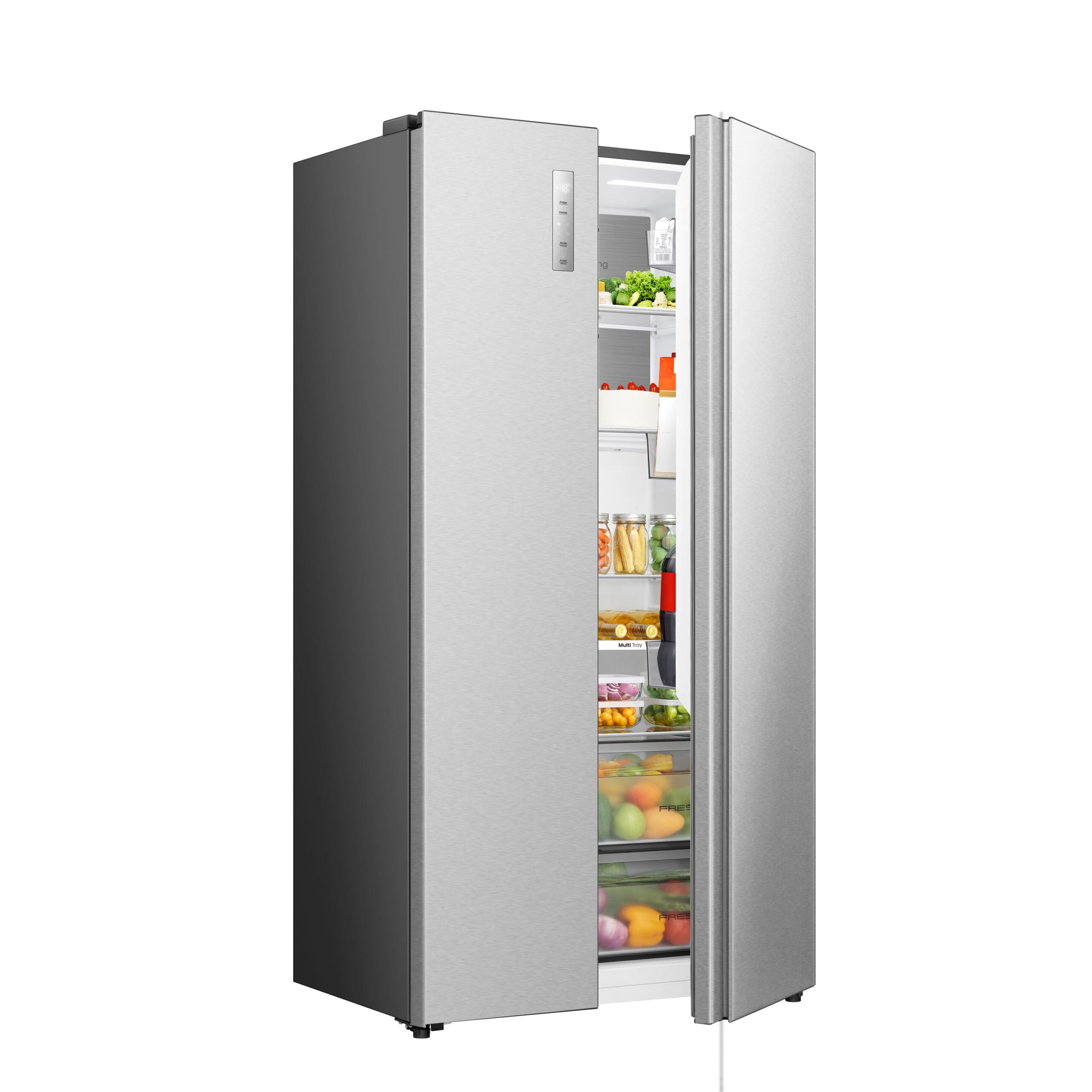 Hisense - RS3P538NAIE – Frigorífico Americano Side By Side, Clase E, Capacidad 534L, Color Inox