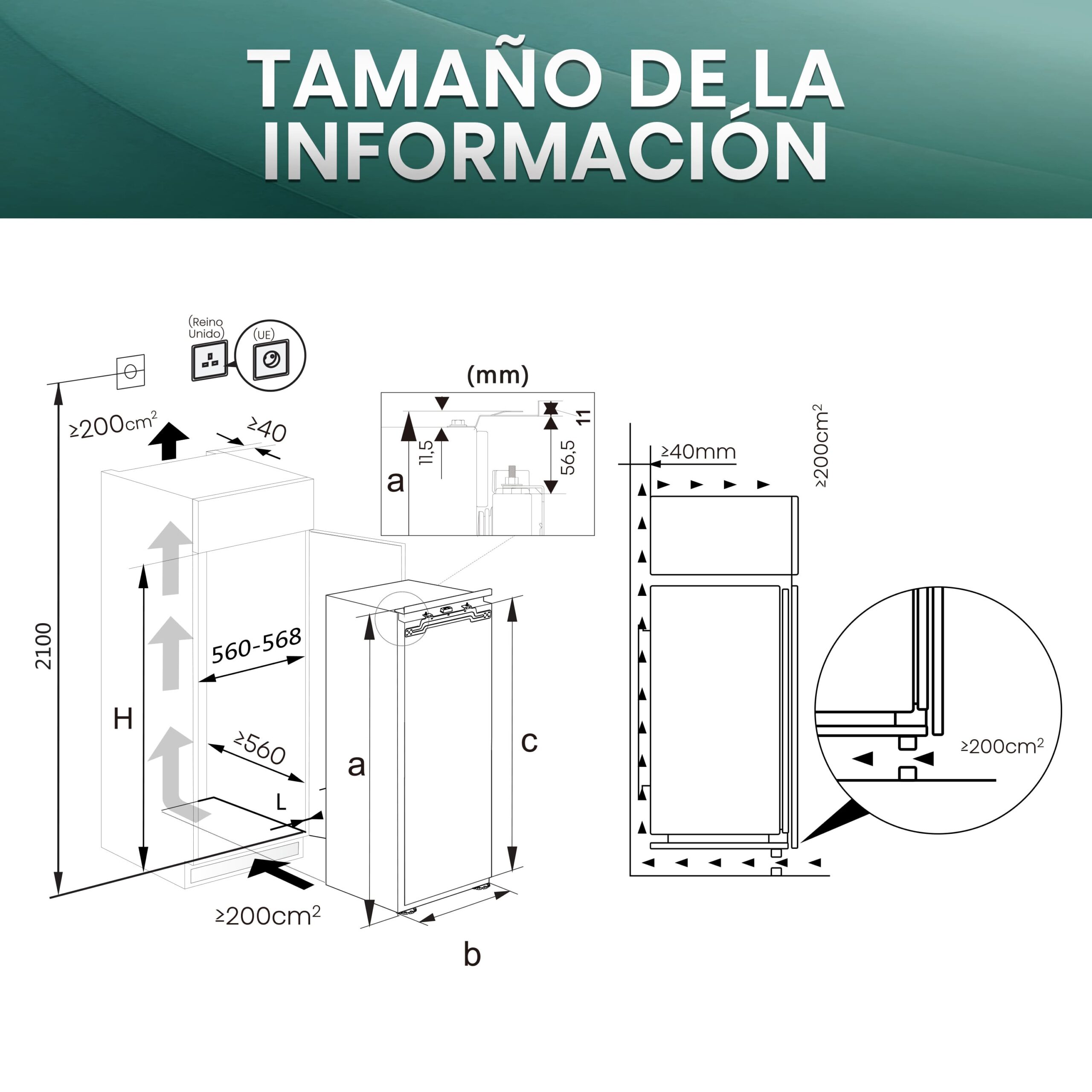 Hisense - FT3B213SAWE – Congelador 1 Puerta Integrable Puerta Fija, Clase E , 235L, Blanco