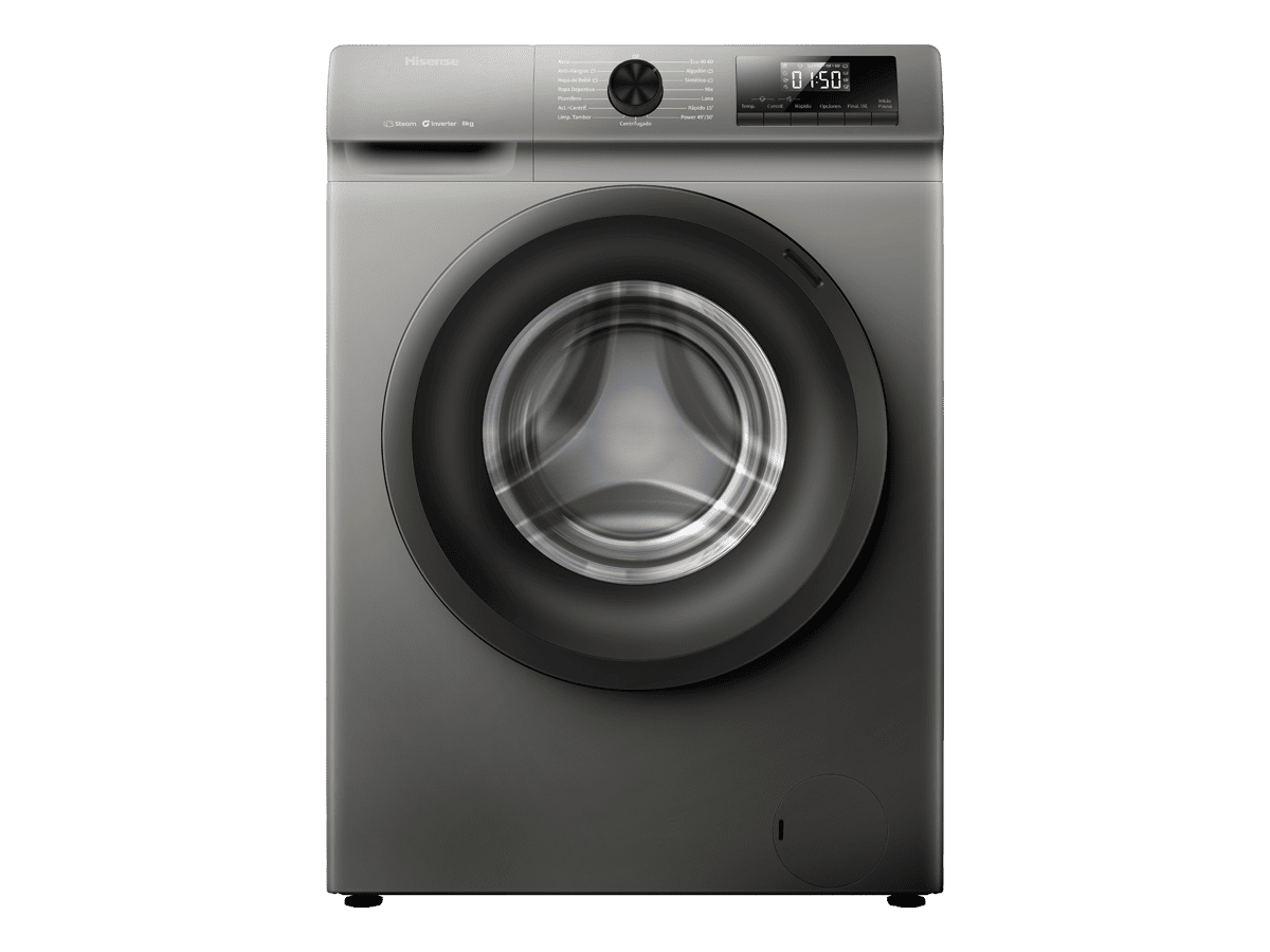 WF1Q8041BT - Lavadora De Libre Instalación, Clase A, Capacidad 8 Kg , 1400 rpm, Color Gris