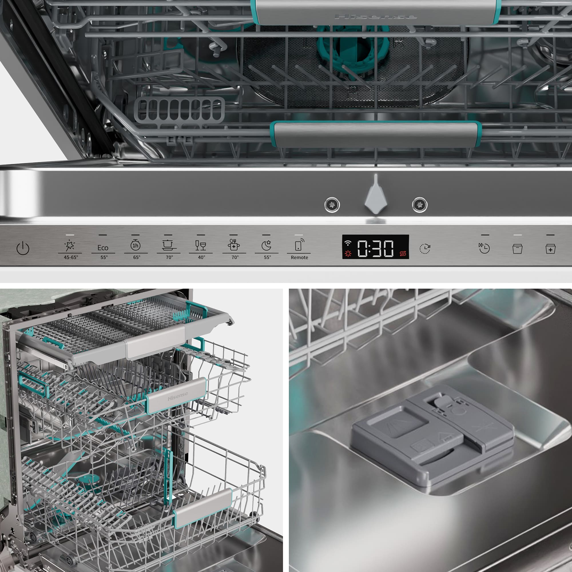 Hisense - HV673A65 – Lavavajillas 60Cm de Encastre, Clase A, Capacidad 16 servicios