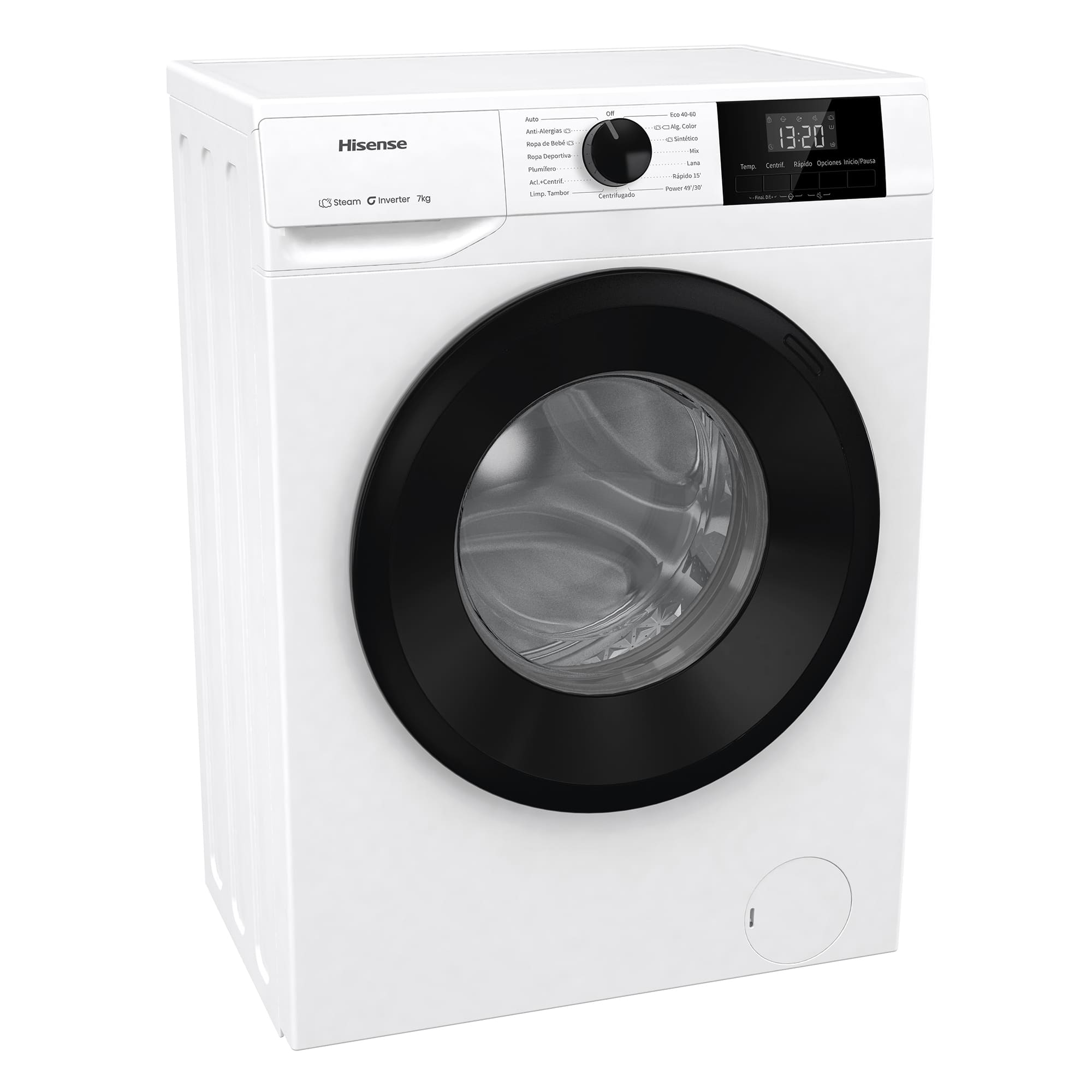 Hisense - WF1G7021BW – Lavadora De Libre Instalación, Clase B, Capacidad 7 Kg, 1200 rpm, Color Blanco