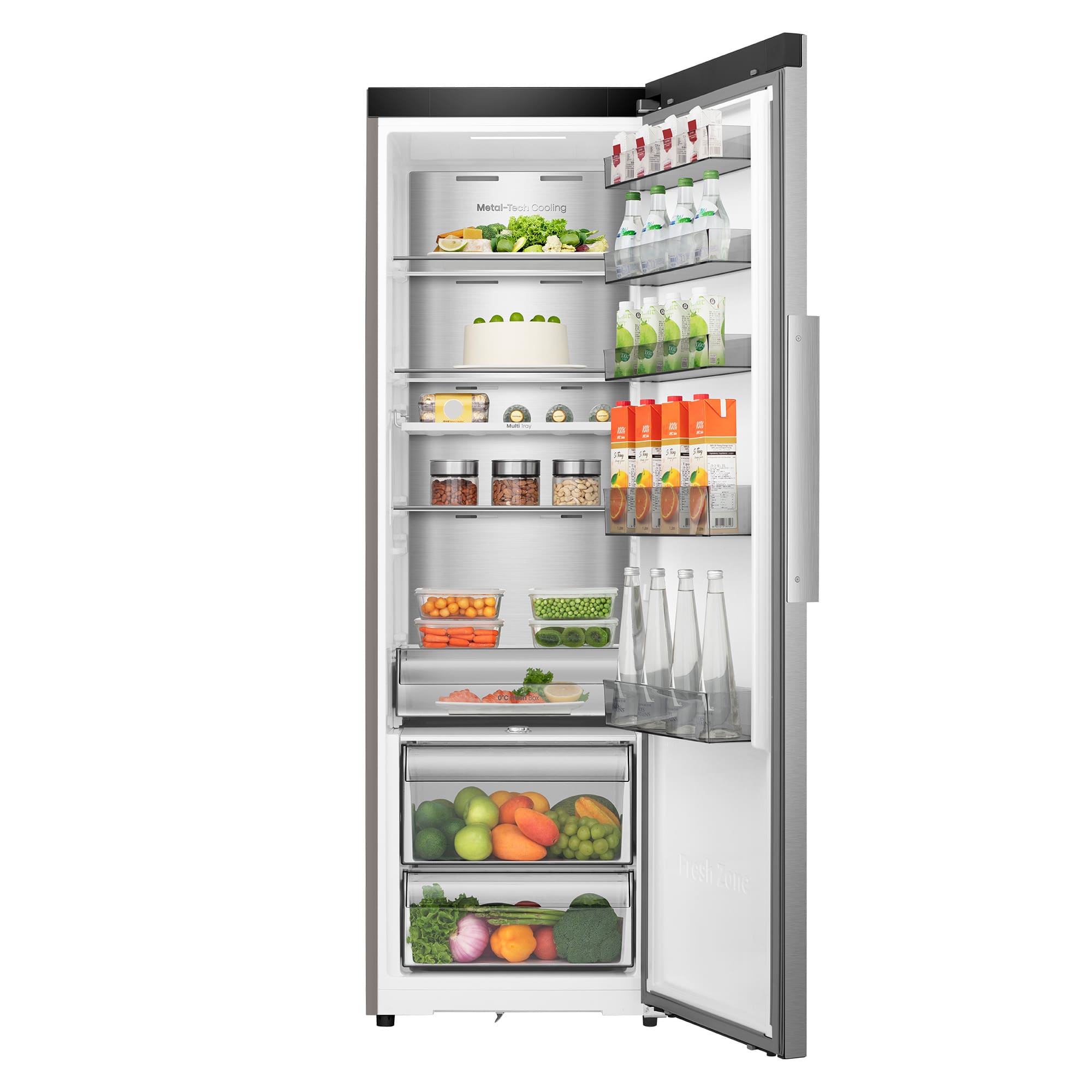 Hisense - RL3K370SAIE – Frigorífico 1 Puerta De Libre Instalación Kitchen Fit, Clase E, Capacidad 372L, Color Inox